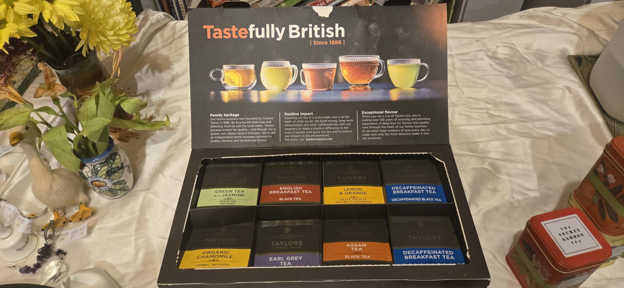 Taylors of Harrogate Assorted Specialty Teas Sampler, Variety Pack Gift Box, Individually Wrapped Bags, 48 Count (Pack of 1), Premium Black, Green & Herbal Teas, Mixed Caffeinated & Caffeine-Free Selection, 48 Teabags customer photo 1