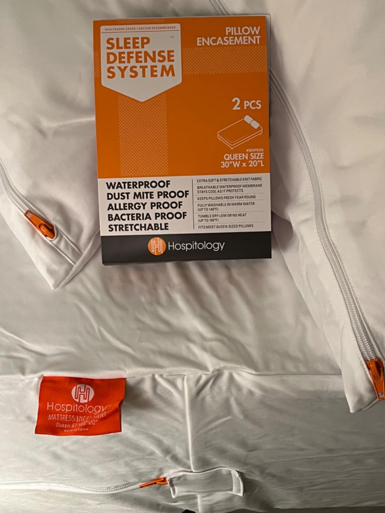 HOSPITOLOGY PRODUCTS Mattress Encasement - Zippered Bed Bug Dust Mite Proof Hypoallergenic - Sleep Defense System - Full/Double - Waterproof - Stretchable customer photo 1