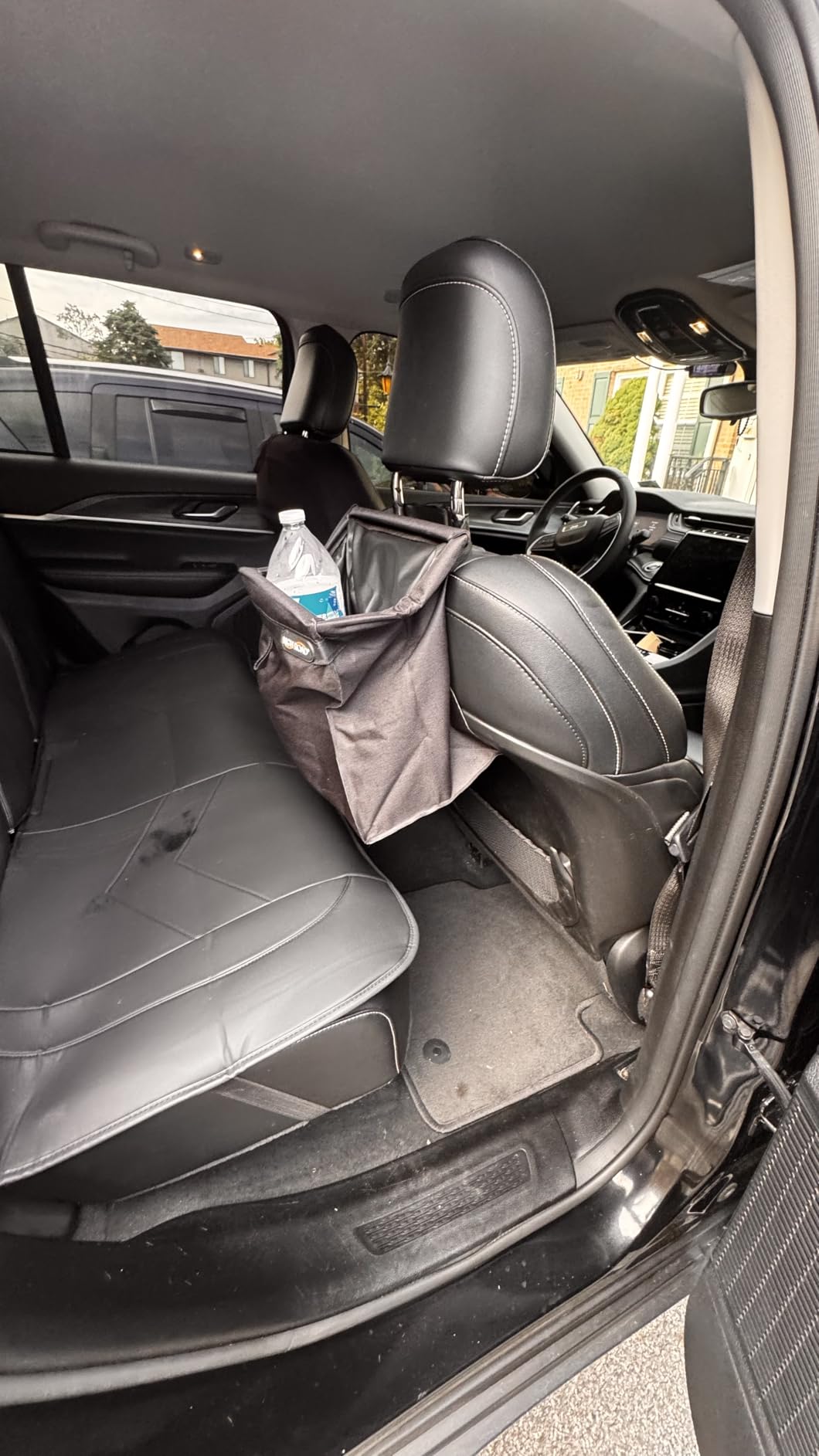 High Road TrashStash Hanging Car Trash Can with Push Close Lid | Mid Sized Car Garbage Bag With Leakproof Sealed Lining and Tension Frame Closure to Keep Car Trash Under Cover customer photo 2