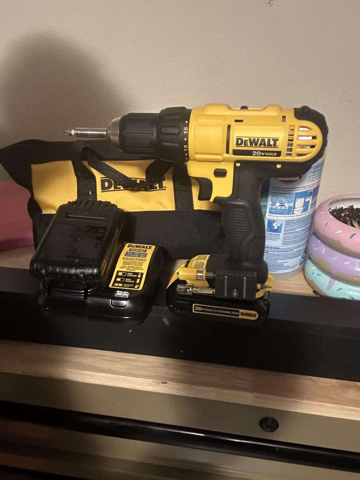 DEWALT 20V Max Cordless Drill Driver Set, 2 Speed, High Performance Motor, Includes 2 XR 1.3Ah Li-Ion Batteries, Charger and Contractor Bag (DCD771C2) customer photo 2