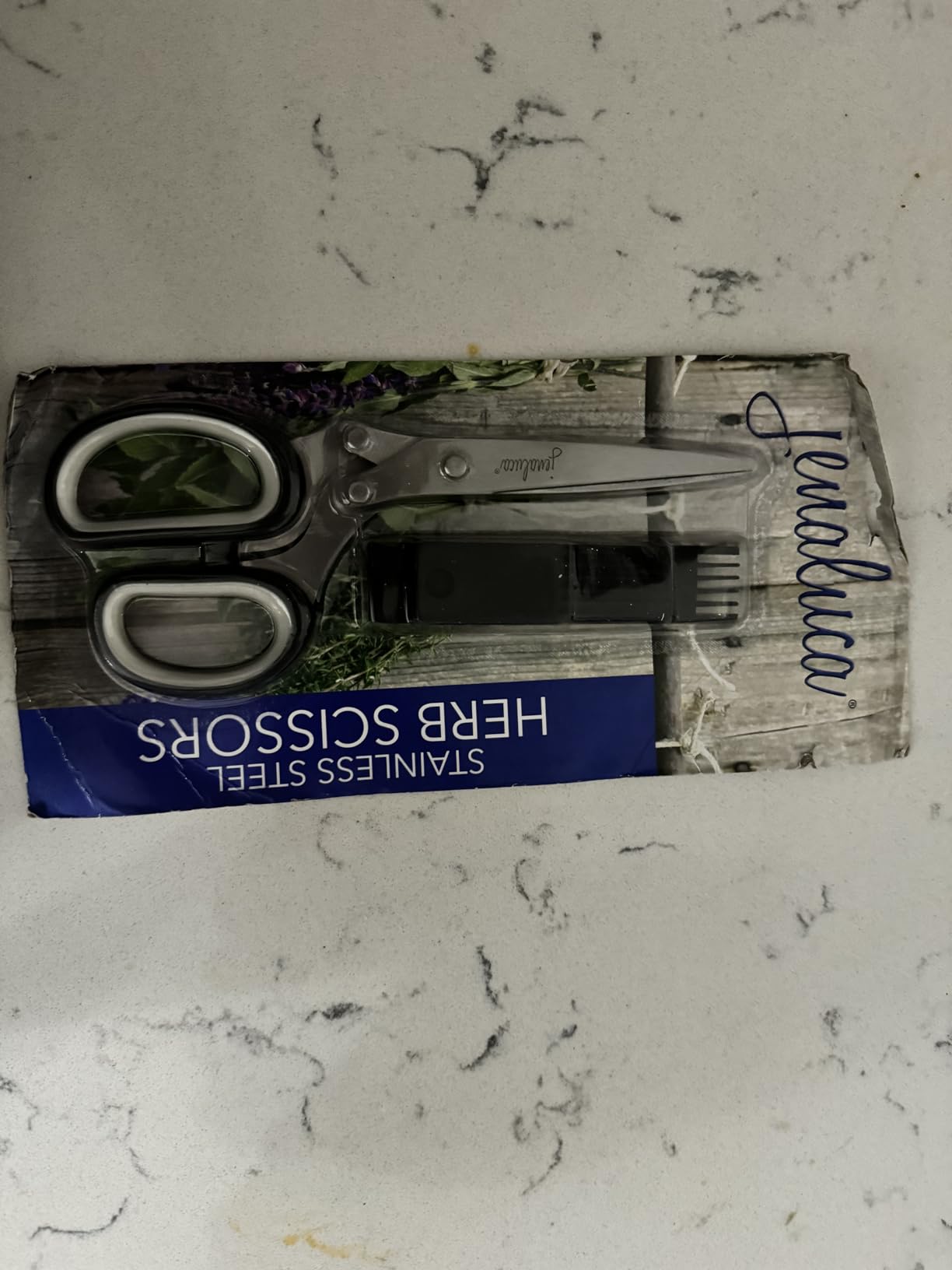 Jenaluca 5-Blade Herb Scissors, Stainless Steel Kitchen Shears, Green | Cut & chop fresh herbs & leafy greens efficiently. Perfect salad scissors. Includes cleaning comb & safety cover. customer photo 1