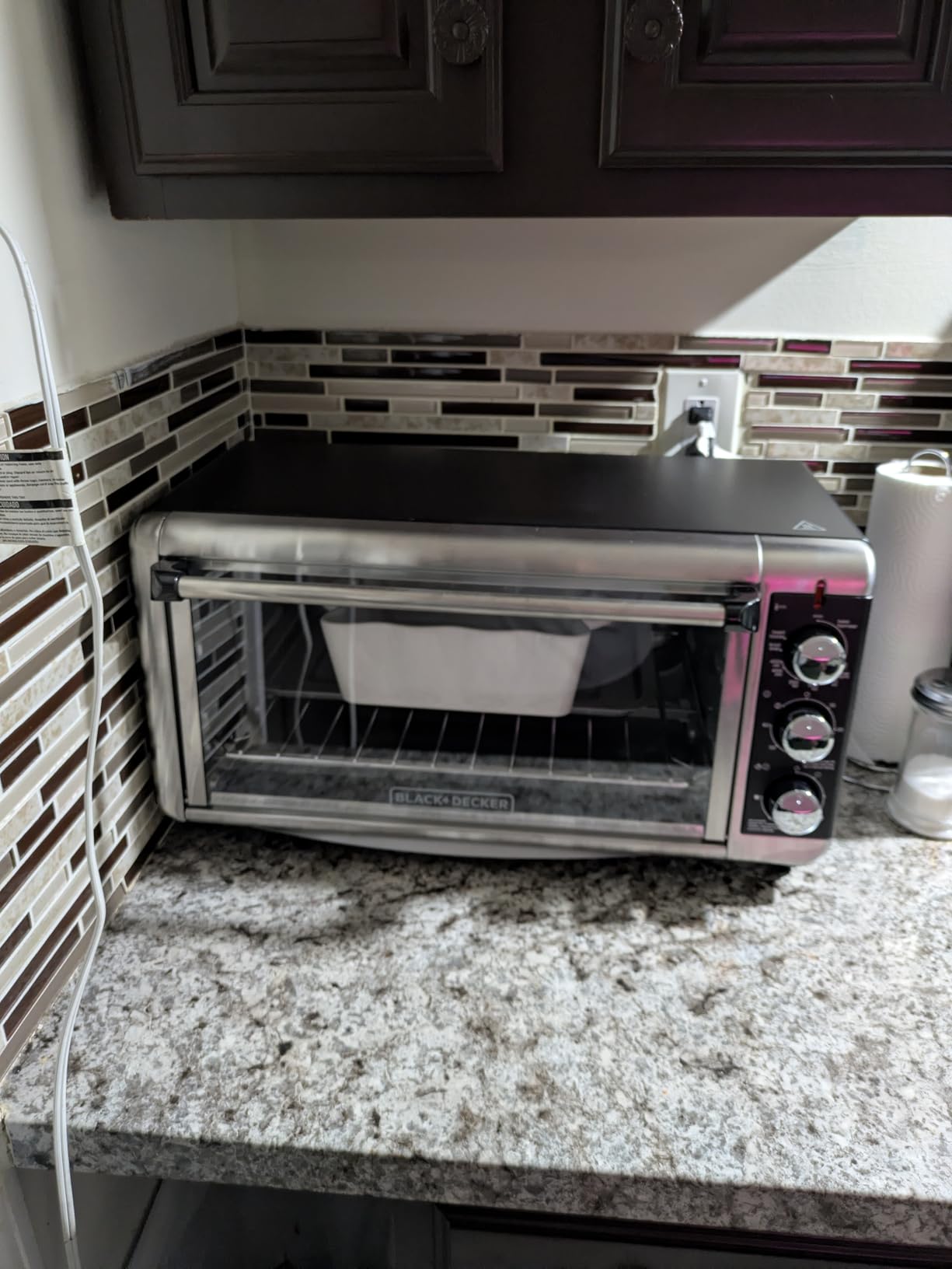 BLACK+DECKER TO3250XSBD 8-Slice Extra Wide Convection Countertop Toaster Oven, Includes Bake Pan, Broil Rack & Toasting Rack, Stainless Steel/Black customer photo 1