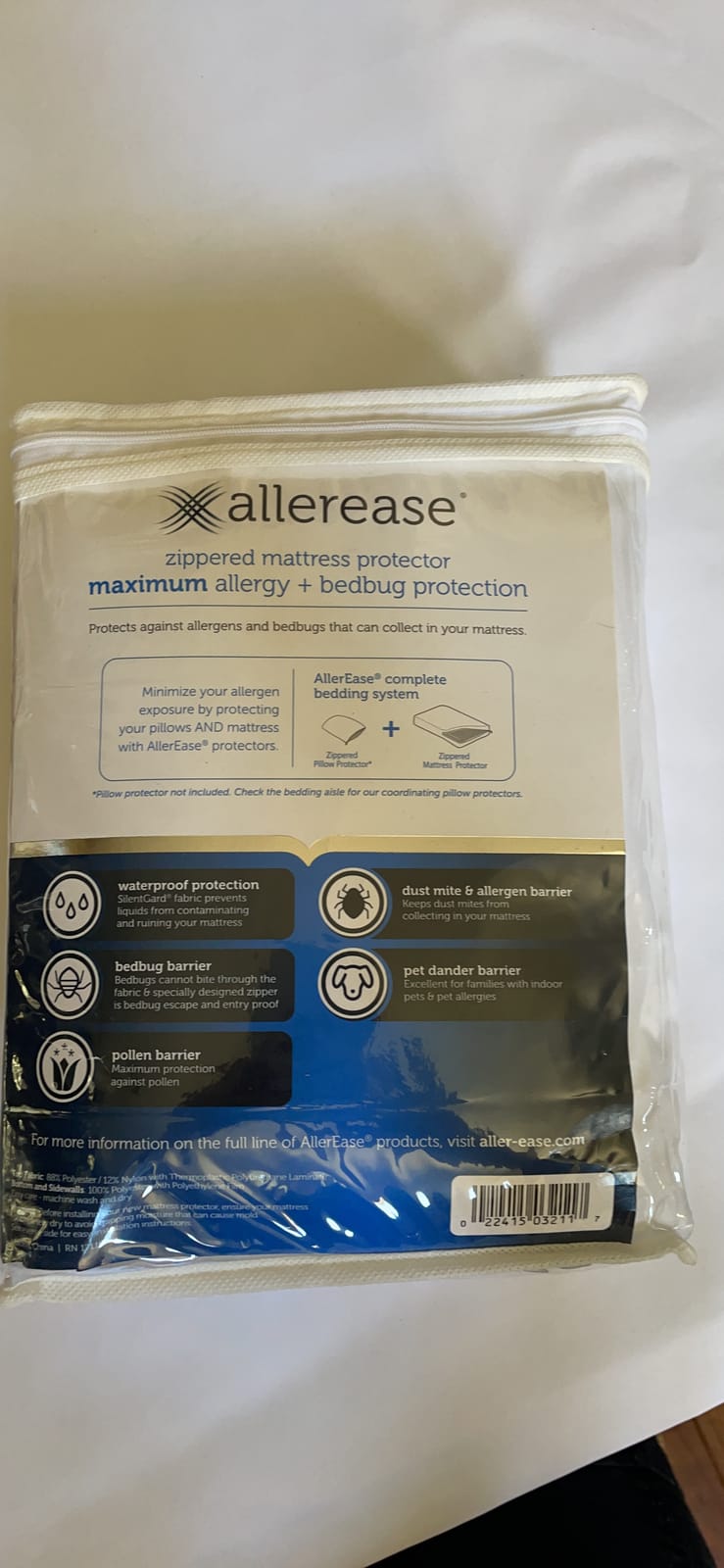 AllerEase Maximum Allergy Mattress Protector, Queen Size customer photo 2
