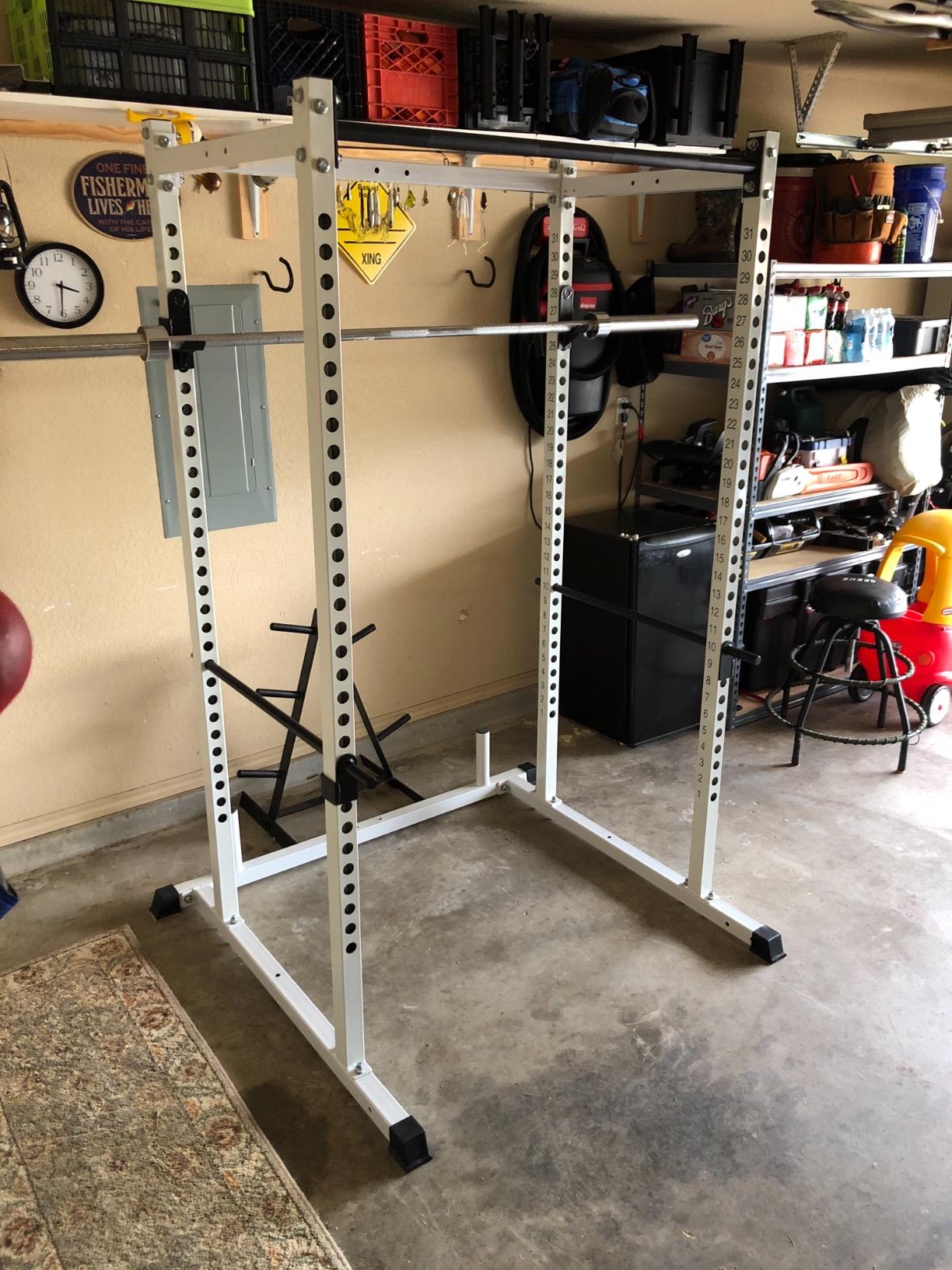 TDS Mega 1000 lb Rated WHITE Power Squat Rack, 1.25