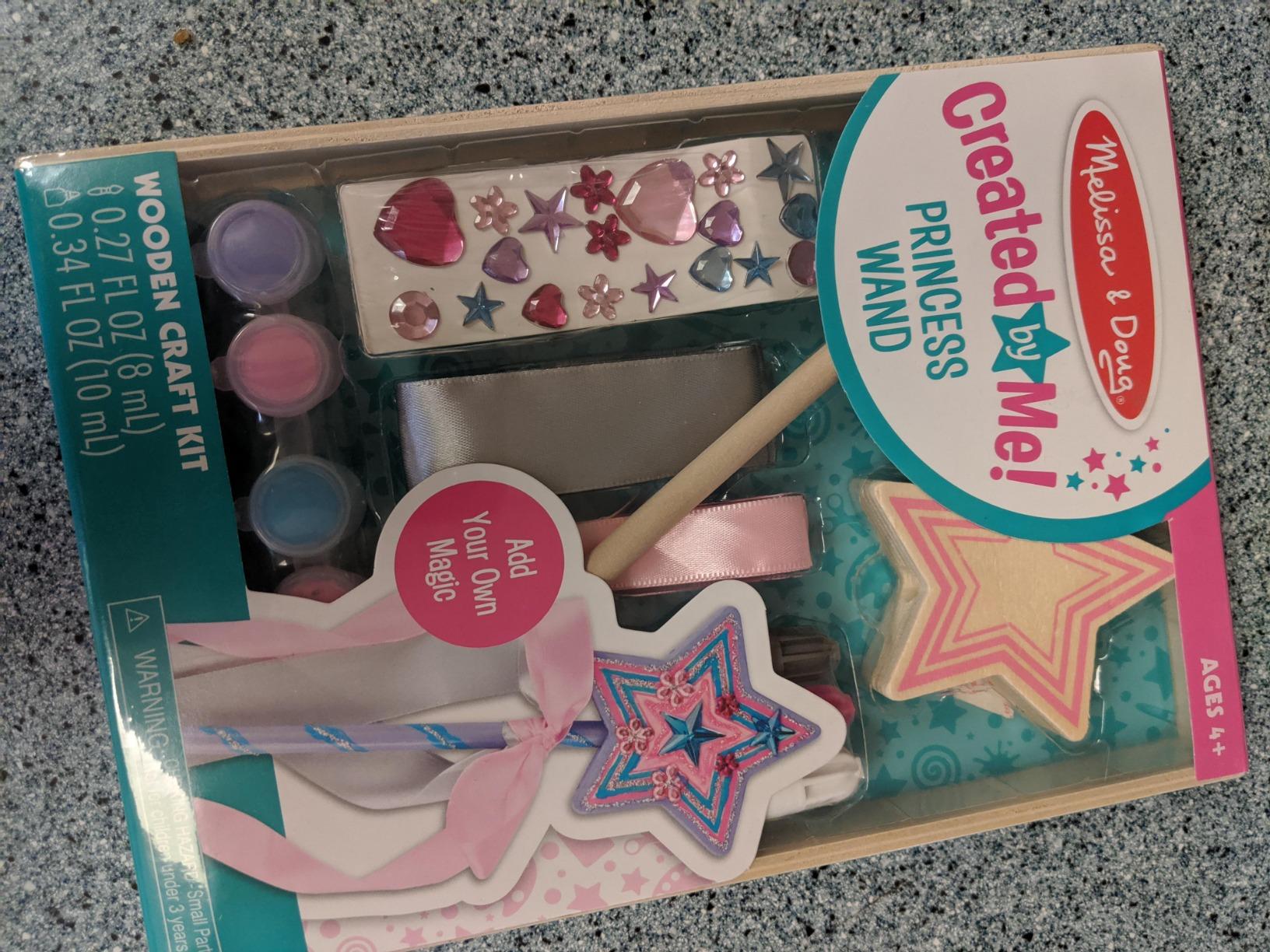 Melissa & Doug Created By Me! Paint & Decorate Your Own Wooden Princess Wand Craft Kit, Pink Princess Crafts Great for Rainy Days, Toys for Kids Ages 4+ customer photo 1