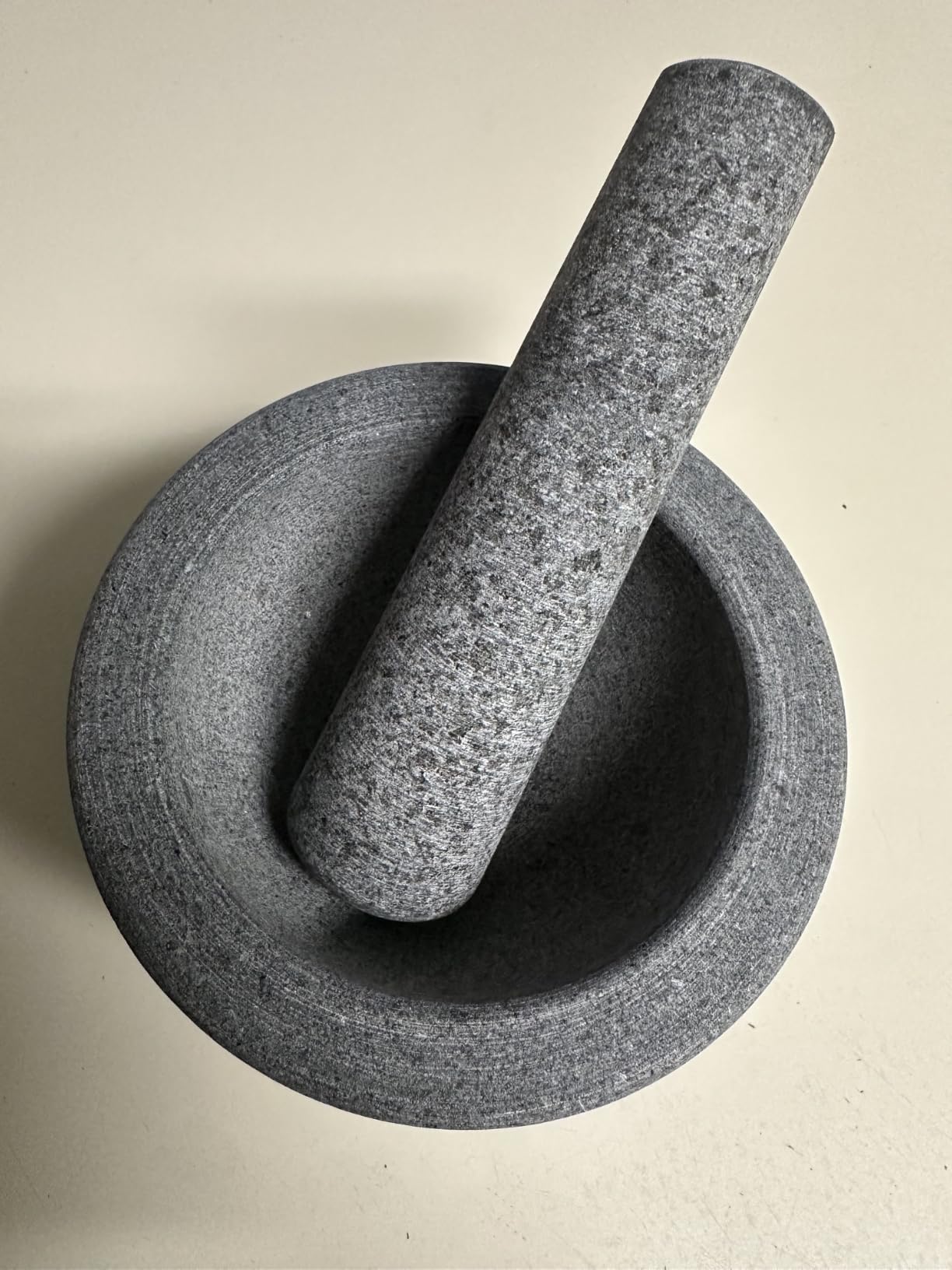 ChefSofi Mortar and Pestle Set - 6 Inch - 2 Cup Capacity - Unpolished Heavy Granite for Enhanced Performance and Organic Appearance - Included: Anti-Scratch Protector customer photo 1