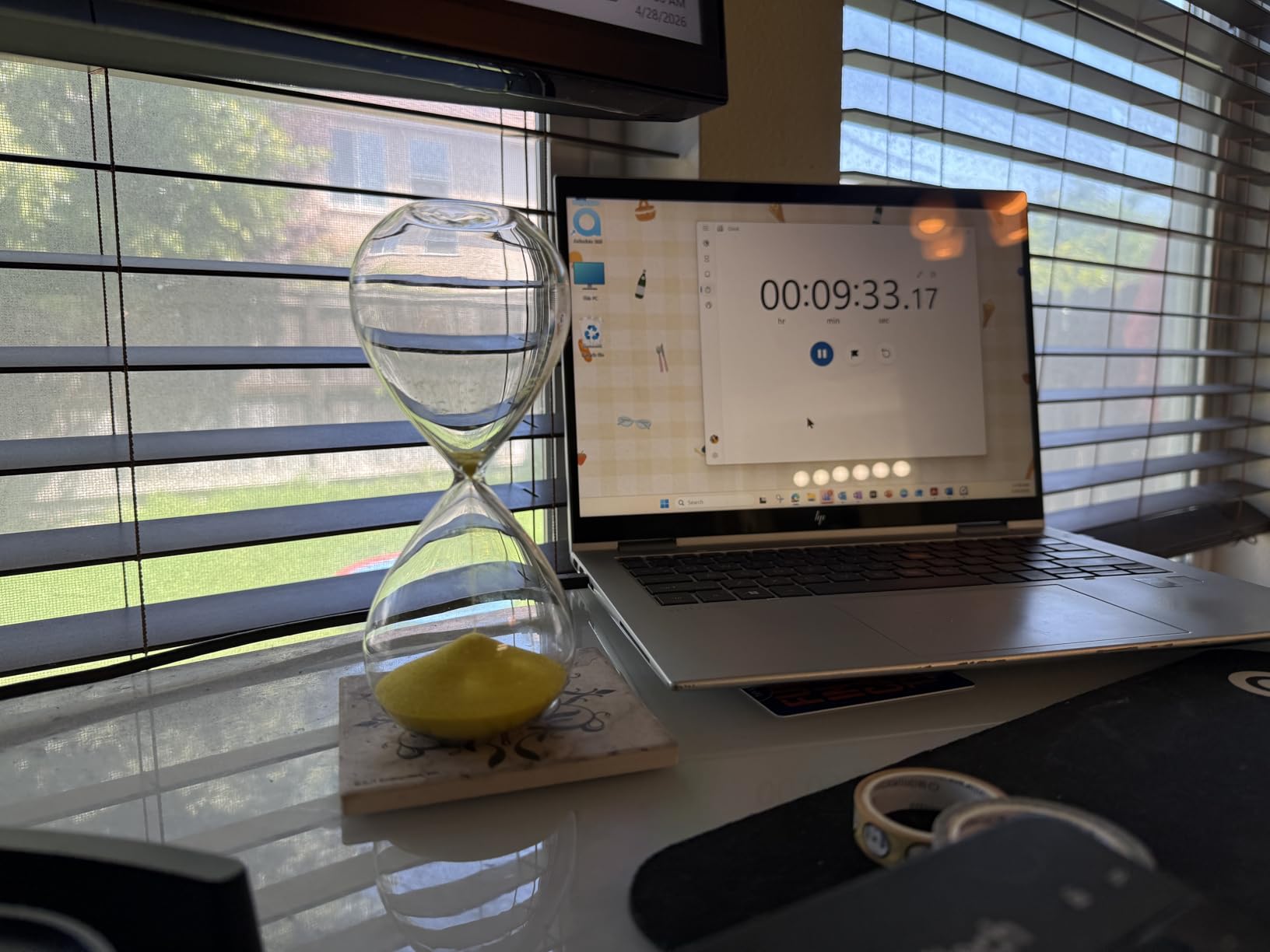 Hourglass, HoveBeaty Hand-Blown Sand Timer Set, 15 Minutes, Durable Glass | Purple, 15-minute countdown, 3 x 6.5 in tabletop decor, multi-color options, time management, for office kitchen and home use customer photo 1
