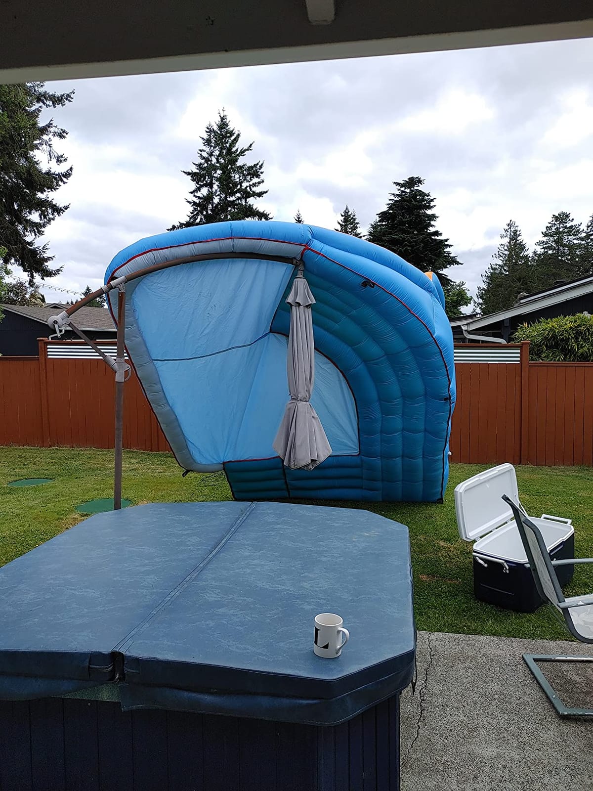 Costzon Inflatable Water Slide, Giant Bouncy Water Park Jump Castle Waterslide for Kids Backyard Outdoor Fun with Climbing Wall, Splash Pool, Blow up Water Slides Inflatables for Kids Party Gifts customer photo 1