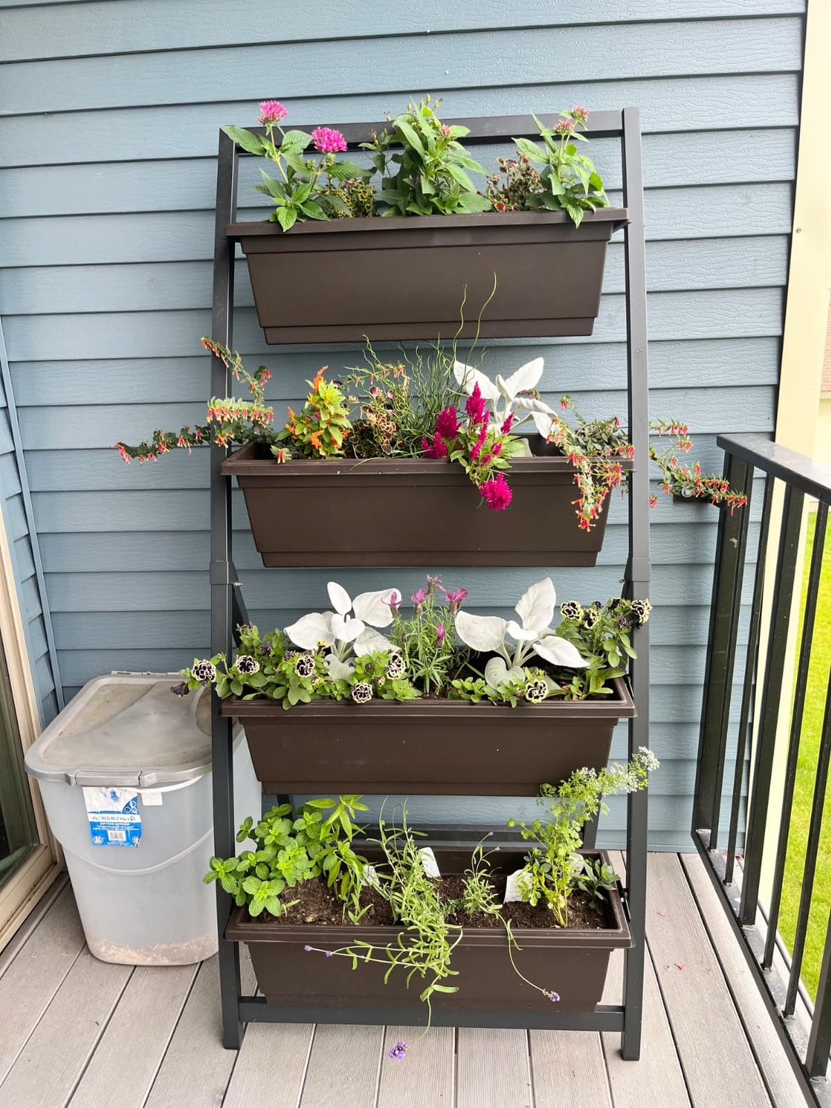 6-Ft Raised Garden Bed - Vertical Garden Freestanding Elevated Planter with 4 Container Boxes - Good for Patio or Balcony Indoor and Outdoor - Perfect to Grow Vegetables Herbs Flowers customer photo 1