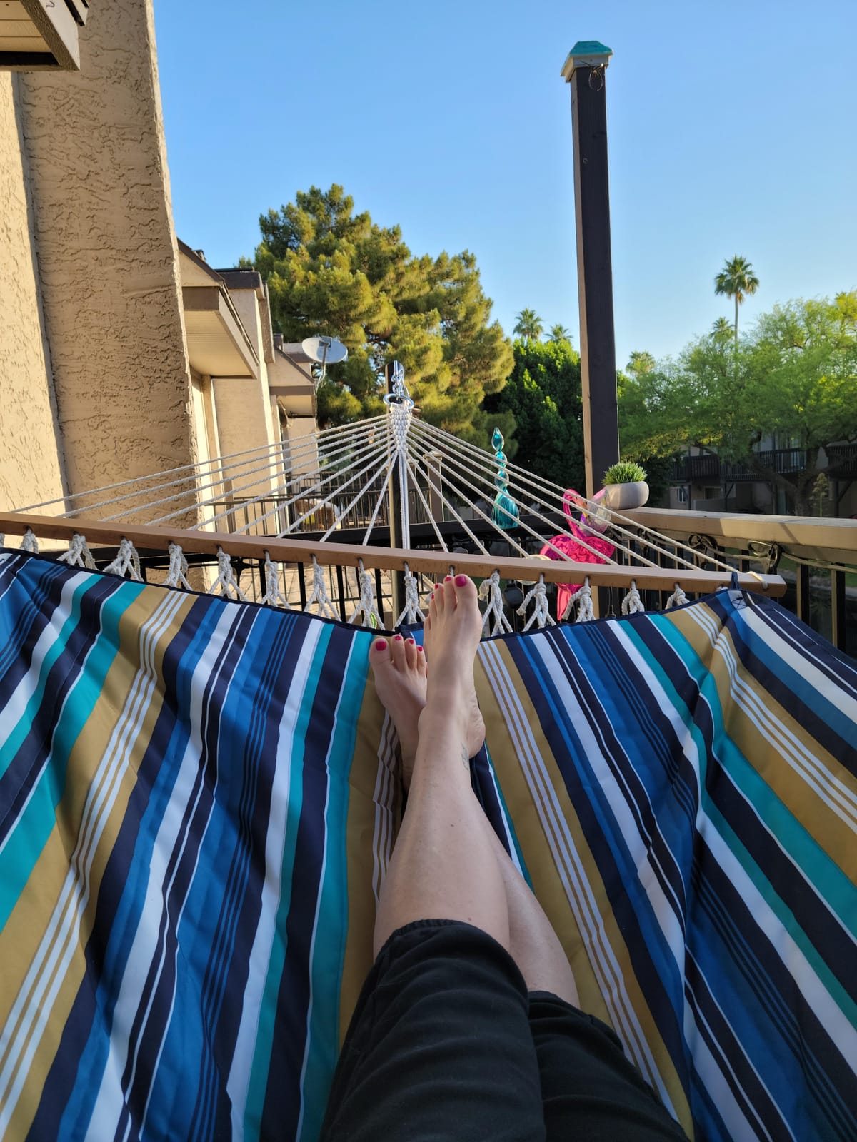 Sunnydaze Rope Hammock with Stand for Outside, 450 lb Capacity | Royal Red, Heavy Duty Freestanding Portable Outdoor Hammock Set with Quilted Pad, Pillow, and 12 ft Steel Frame customer photo 1