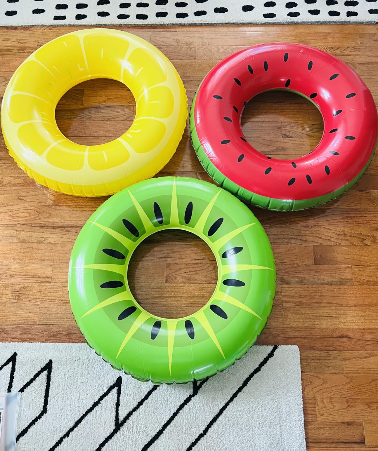 JOYIN Inflatable Swim Tube Raft (3 pack) with Summer Fruits Painting, Pool Toys for Swimming Pool Party Decorations customer photo 2