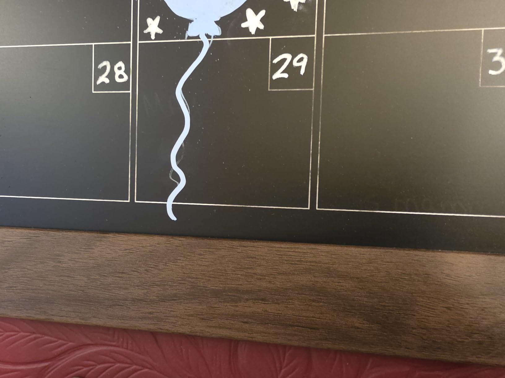 DesignOvation Beatrice Framed Magnetic Chalkboard Monthly Calendar, 23x29, Walnut Brown customer photo 2
