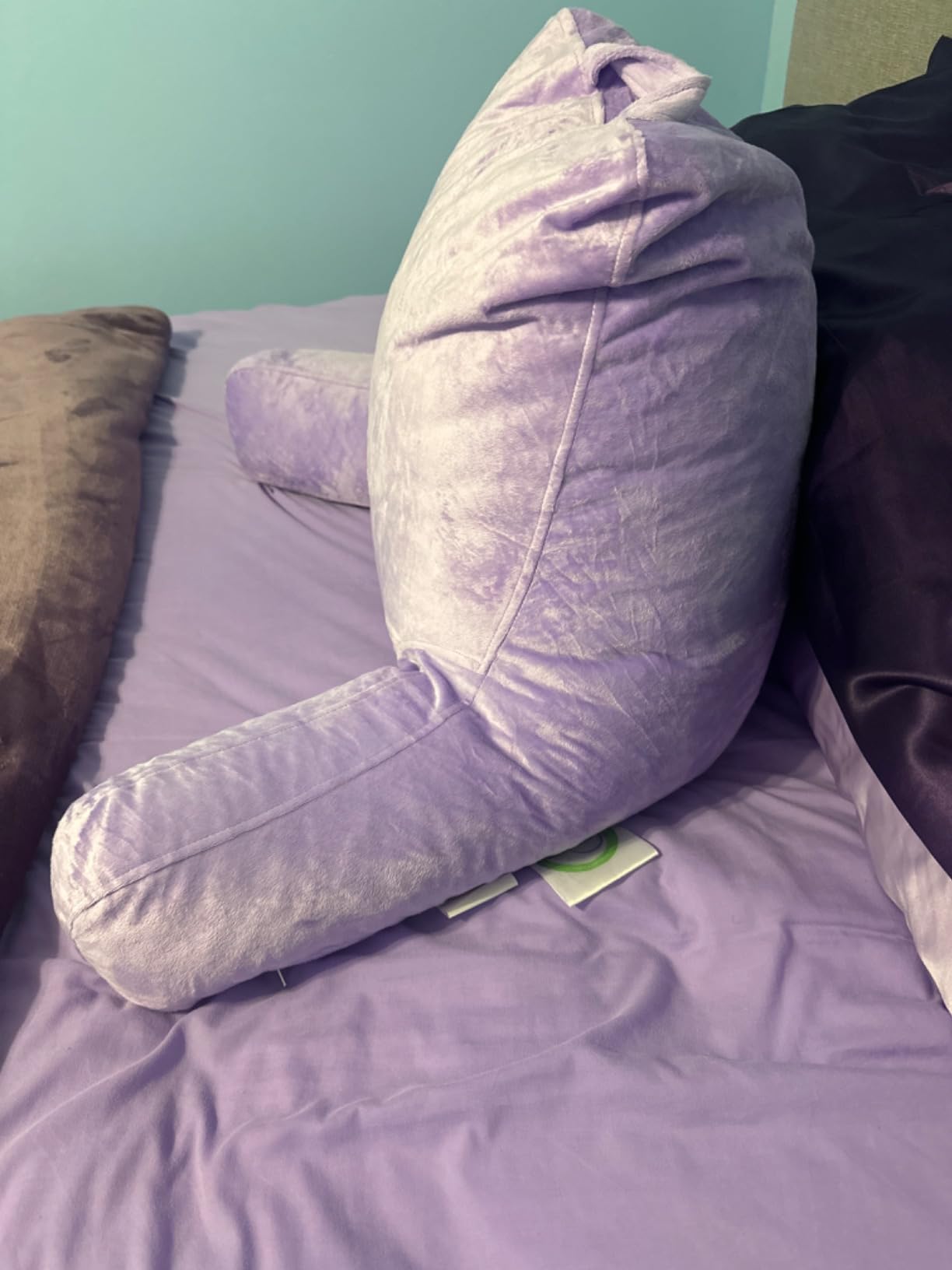 Milliard Reading Pillow with Arms, Grey, Shredded Memory Foam Back Pillow for Bed Sitting Up - Sit Up Backrest Support for Reading & Rest Bed - Washable Cover, Adjustable Comfort, CertiPUR Certified customer photo 1
