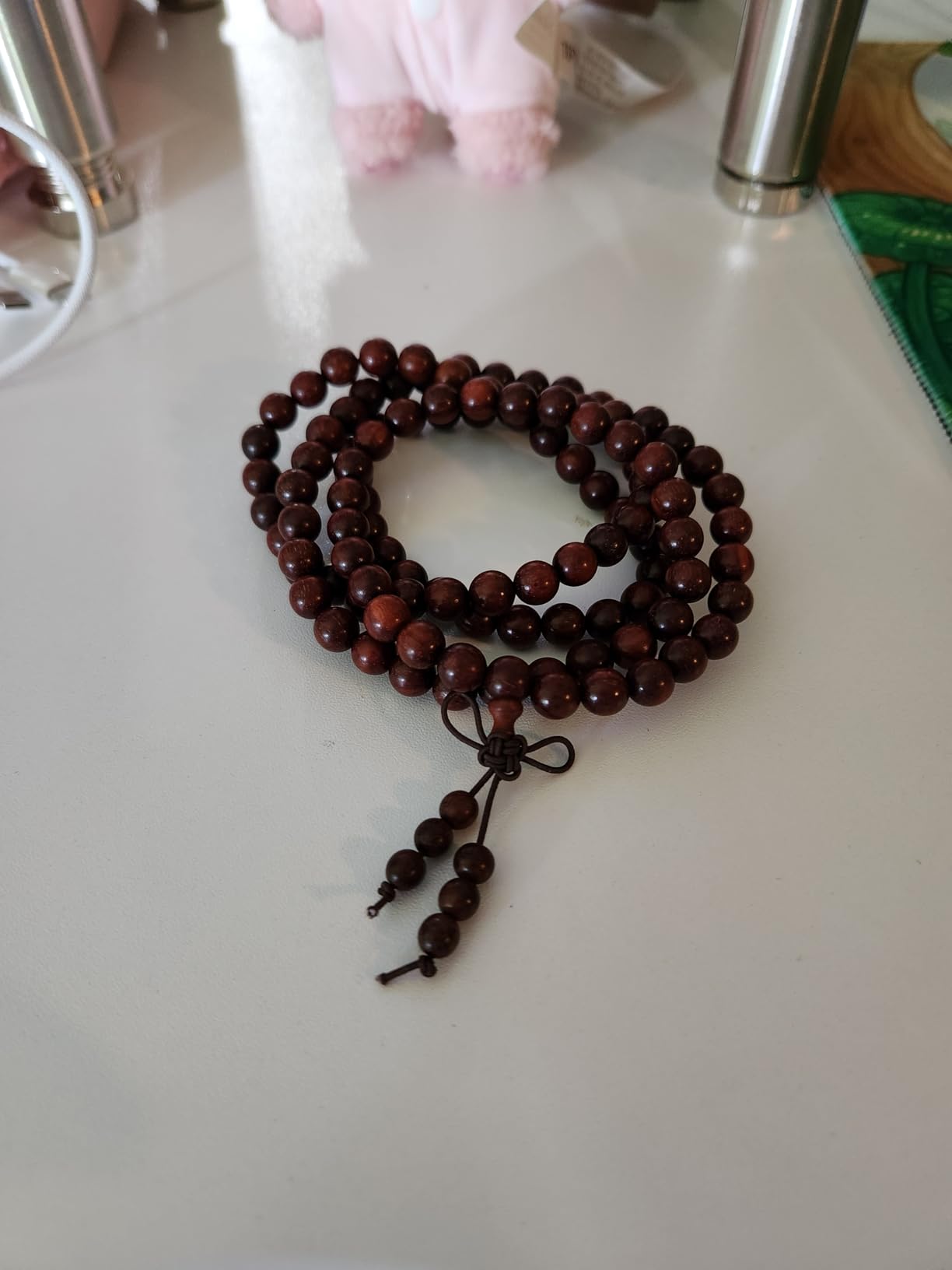 Mala Beads Bracelet 108 8mm Prayer Meditation Sandalwood Elastic customer photo 1