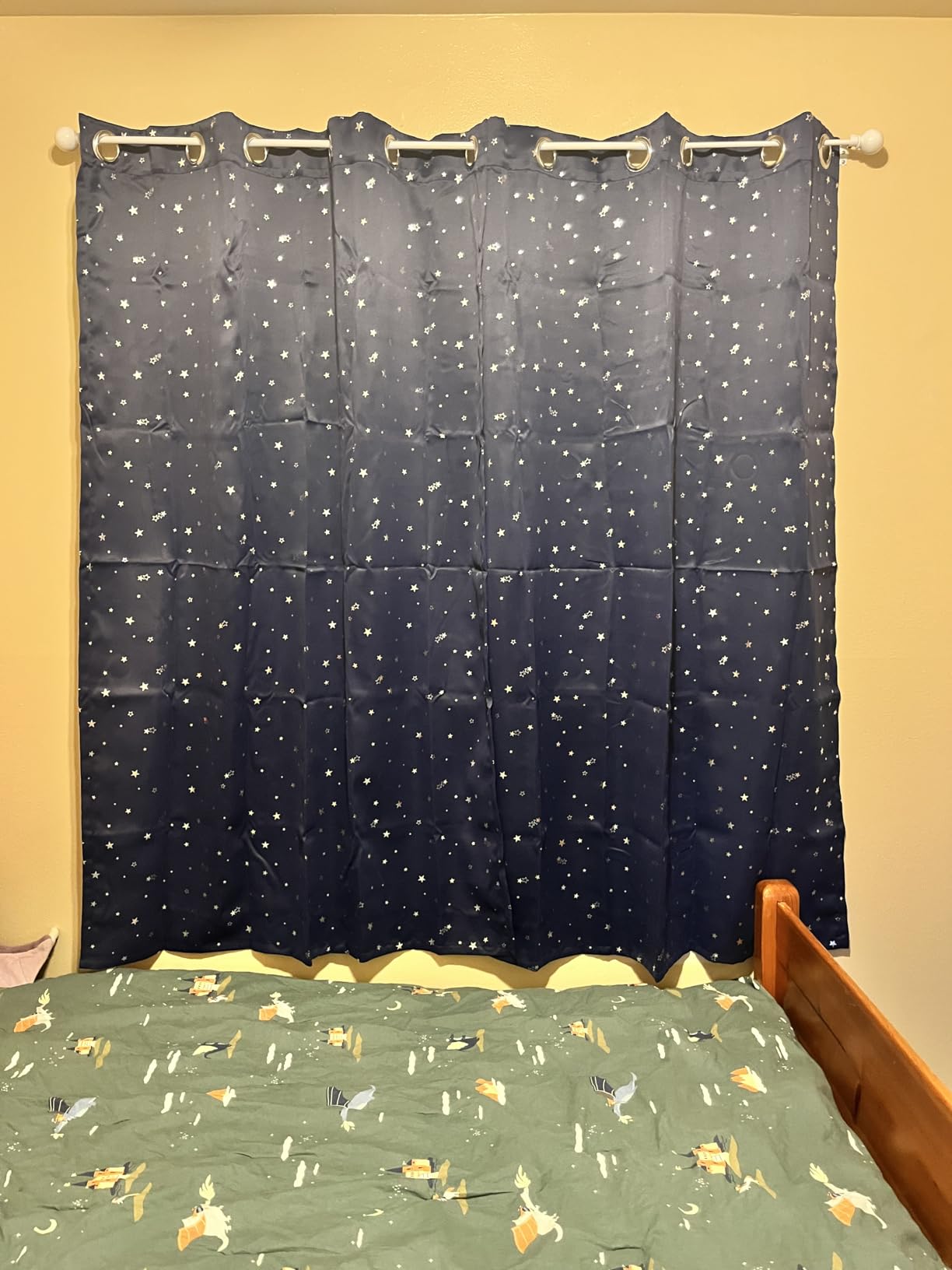 BGment Kids Blackout Curtains for Boys Bedroom, Star Curtains Thermal Insulated Grommet Window Drapes for Nursery, Set of 2 Panels (42 x 63 Inch, Navy Blue) customer photo 1