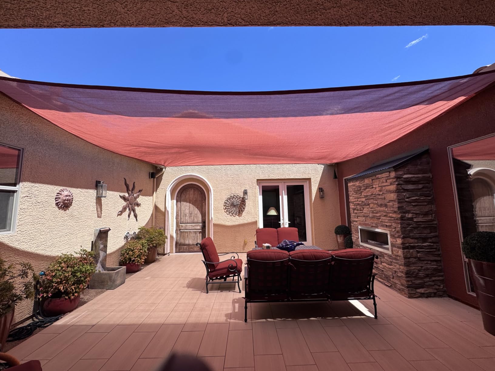 SUNNY GUARD Sun Shade Sail 16'x16'x16' Triangle Sand UV Block Sunshade for Backyard Yard Deck Patio Garden Outdoor Activities and Facility(We Make Custom Size) customer photo 1