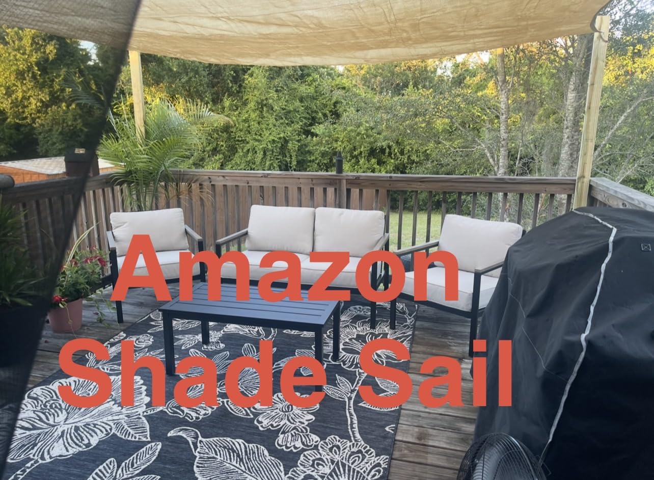 SUNNY GUARD Sun Shade Sail 16'x16'x16' Triangle Sand UV Block Sunshade for Backyard Yard Deck Patio Garden Outdoor Activities and Facility(We Make Custom Size) customer photo 2