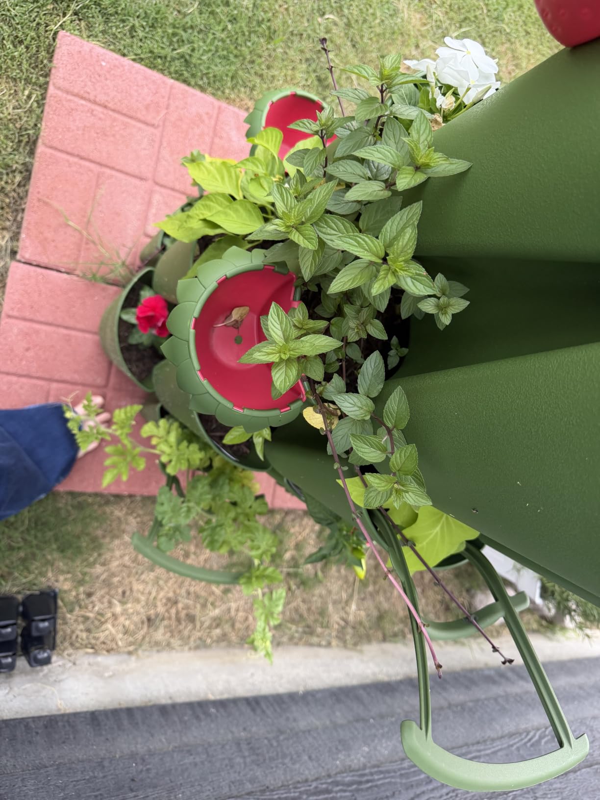 Patented Large 5 Tier Vertical Garden Planter with Patented Internal Watering System Great for Growing a Variety of Strawberries, Vegetables, Herbs, & Flowers (Stunning Stone) customer photo 1