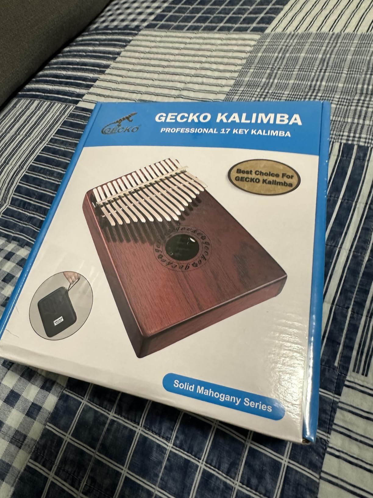 GECKO Kalimba 17 Keys Thumb Piano with Waterproof Protective Box, Tune Hammer and Study Instruction, Portable Mbira Sanza Finger Piano, Meditation Sound, Gift for Beginners and Professional customer photo 1
