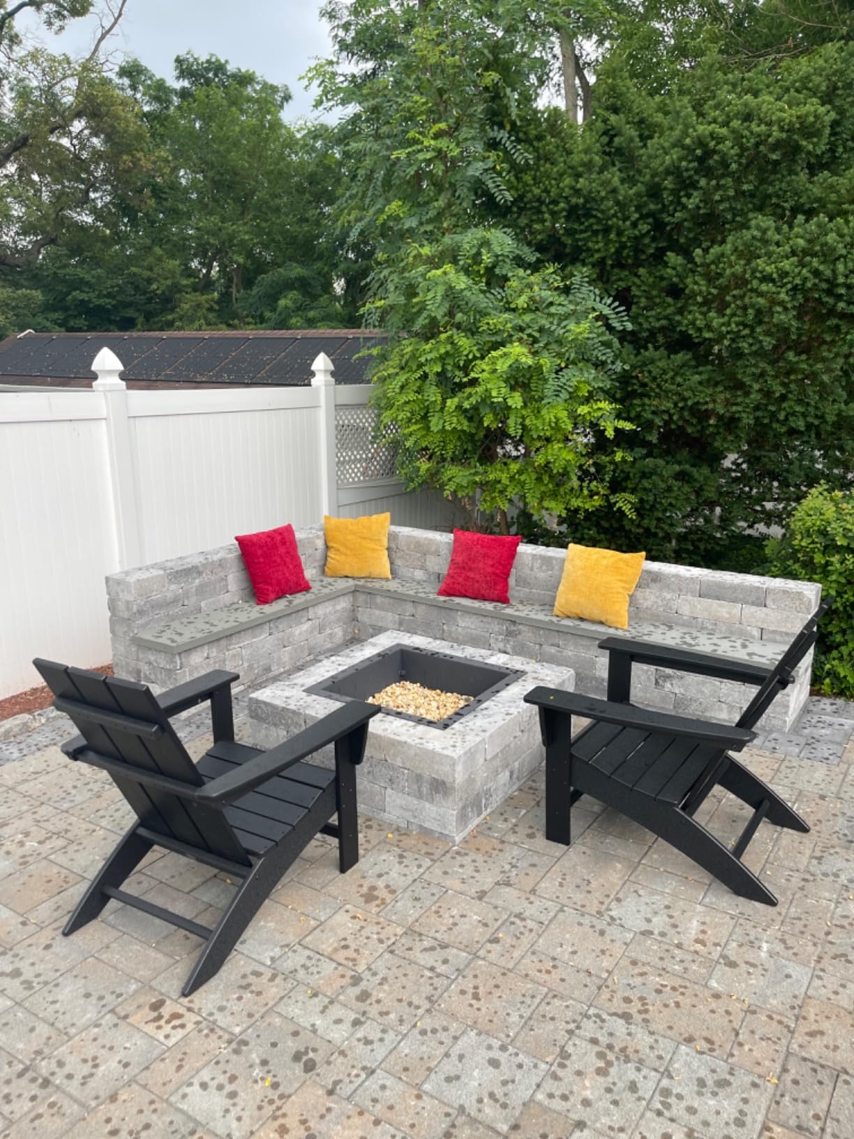 POLYWOOD Modern Adirondack Chair - All-Weather Outdoor Lawn Adirondack Chairs - HDPE, Fade-Resistant & Durable Outdoor Furniture - For Patio, Deck & Fire Pit Chairs - Black customer photo 1