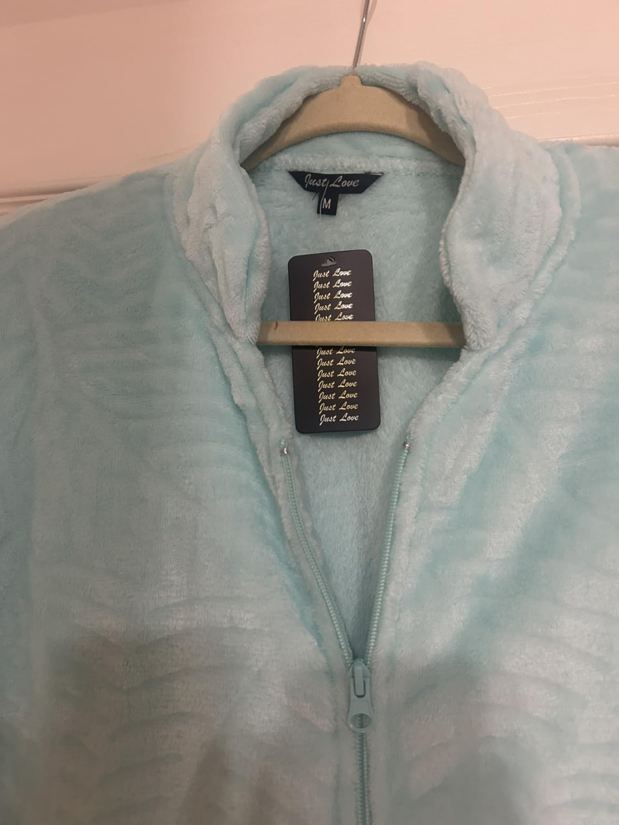 Just Love Plush Zipper Lounger Solid Robe customer photo 2