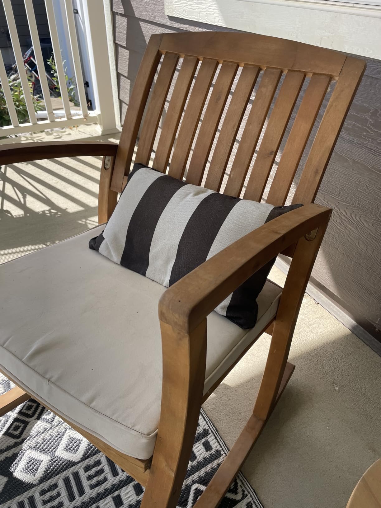 Christopher Knight Home Selma Acacia Rocking Chairs with Cushions, 2-Pcs Set, Teak Finish customer photo 2