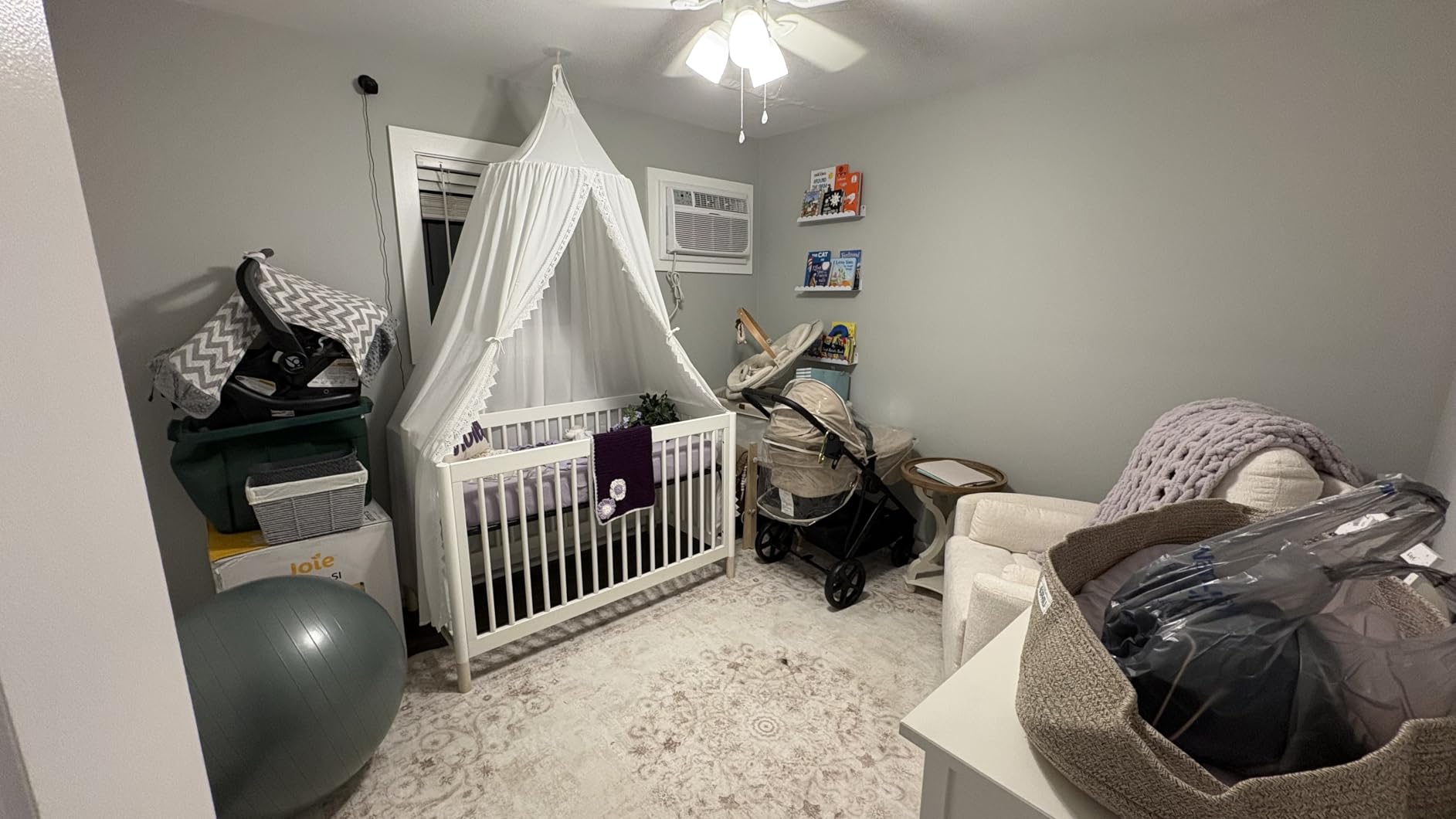 OldPAPA Kids Bed Canopy with Pom Pom Hanging Mosquito Net for Baby Crib Nook Castle Game Tent Nursery Play Room Decor, White customer photo 2