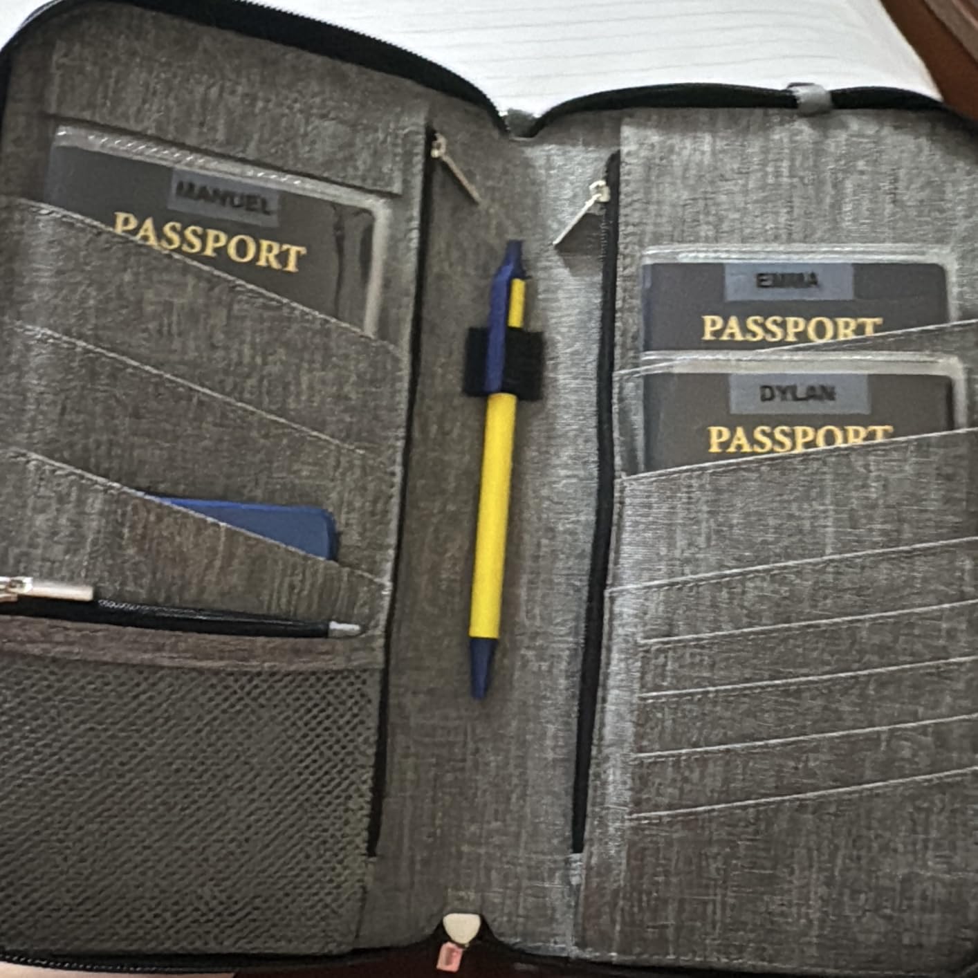 Valante Premium Family Travel Document Organizer Capacious RFID Passport Holder Wallet (Large, gray) customer photo 2