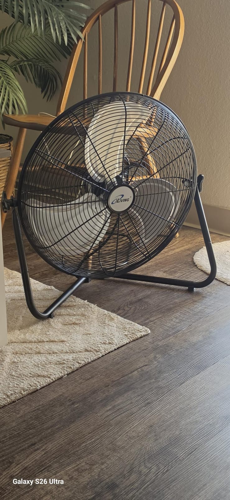 iLIVING 20 Inch Heavy Duty Floor & Wall Mount Fan - 5750 CFM High Velocity, 120-Watt, 3-Speed, Industrial Cooling for Garage, Workshop, Office, Home - UL Listed, Black customer photo 1