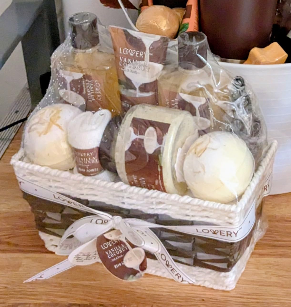 Gifts For Women Gift Basket for Women- 9 Piece Set of Vanilla Coconut Home Spa Set, Luxurious Gifts for Her, Bath and Body Sets Includes Fragrant Lotions, Large Bath Bombs, Coconut Oil customer photo 1
