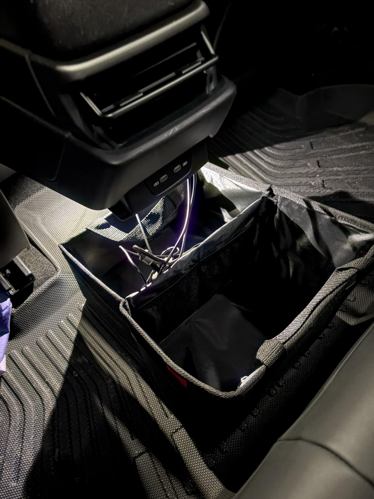 YOOFAN Car Seat Organizer - Passenger Seat Organizer, Collapsible Small Car Seat Storage Organizer for Console Front/Back, Automotive Backseat Organizer with Belt 4 Cup Holders for Kids Accessories customer photo 1
