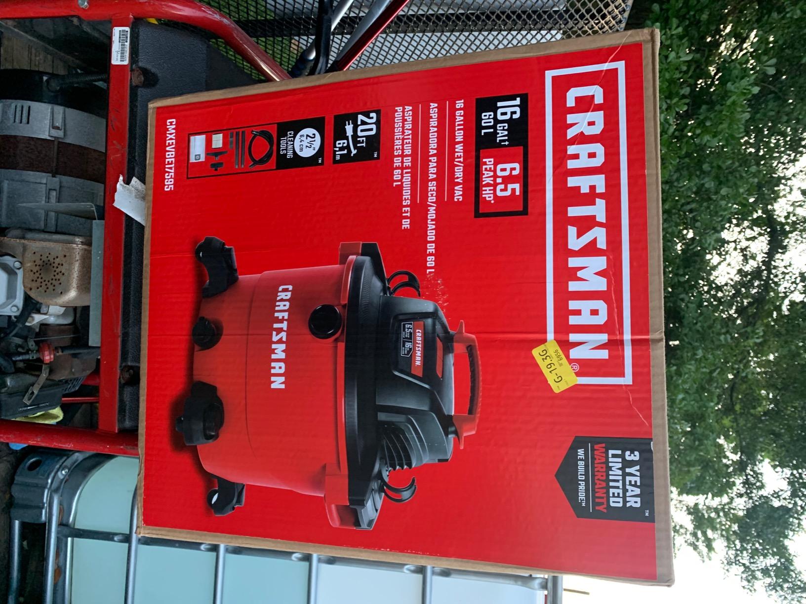 CRAFTSMAN CMXEVBE17595 16 Gallon 6.5 Peak HP Wet Dry Shop Vacuum customer photo 2