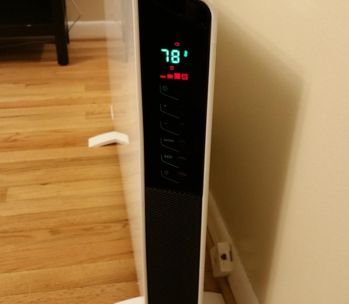 DeLonghi Convection Panel Heater, Full Room Quiet 1500W, portable electric heater is freestanding/easily wall mounted. Energy Saving, quick heat distribution, timer, asphalt gray, HCX9115E customer photo 2