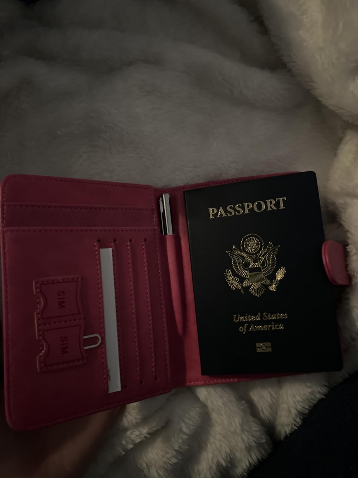 Passport Holder Cover Wallet RFID Blocking Leather Card Case Travel Accessories for Women Men (Pink) customer photo 1