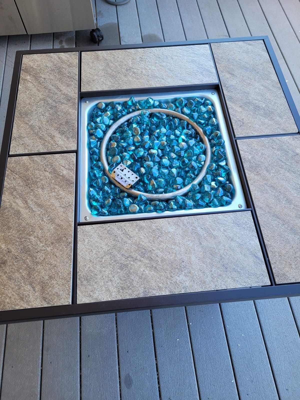 BALI OUTDOORS Propane Gas Fire Pit Table | 32 inch 50,000 BTU Square Gas Firepits for Outside customer photo 2