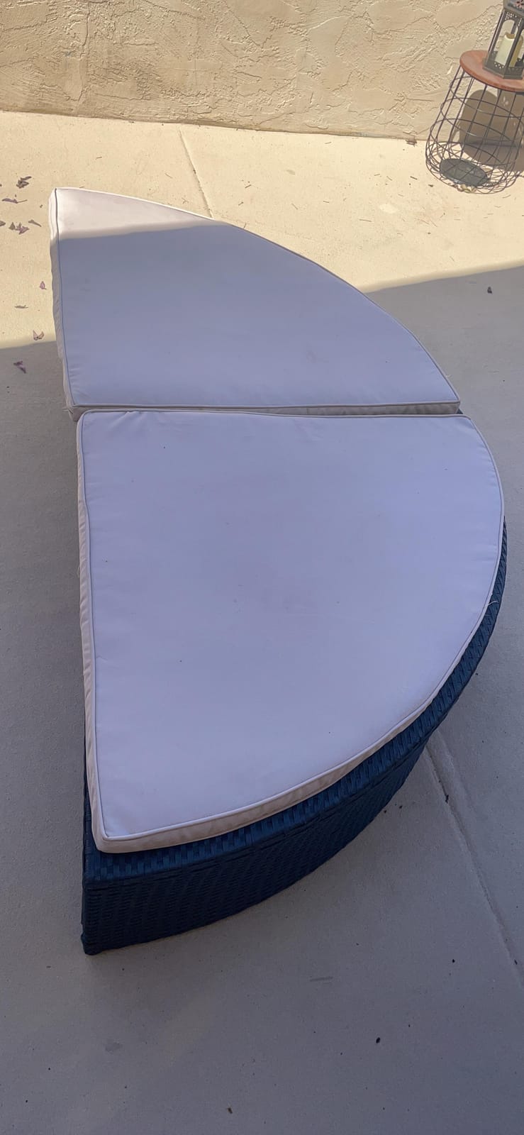 Devoko Patio Furniture Outdoor Round Daybed with Retractable Canopy Wicker Rattan Separated Seating Sectional Sofa for Patio Lawn Garden Backyard Porch customer photo 2