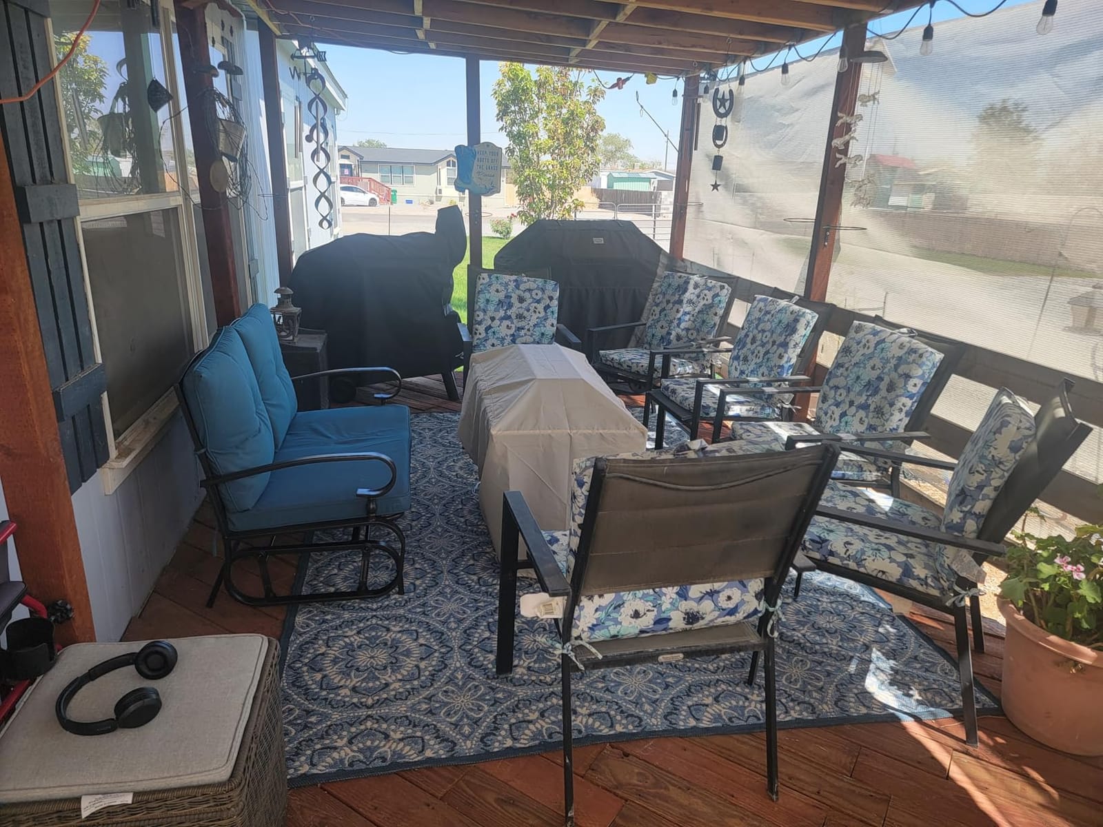 Incbruce Outdoor Swing Glider Rocking Chair Patio Bench for 2 Person, Garden Loveseat Seating Patio Steel Frame Chair Set with Cushion, Peacock Blue customer photo 2