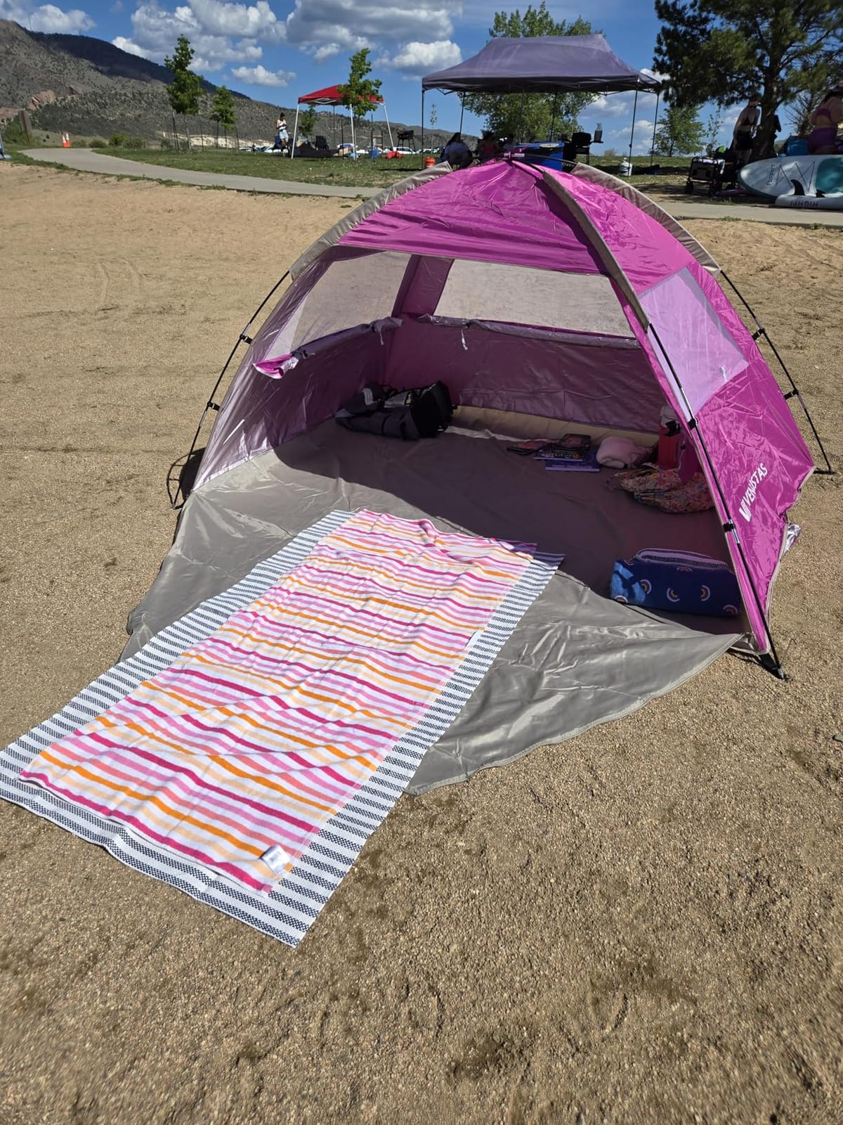 Venustas Beach Tent Sun Shelter for 3/4/6/8 Person, UPF 50+ UV Protection Beach Canopy, Lightweight and Easy Setup Cabana, Portable Shade Tent customer photo 2