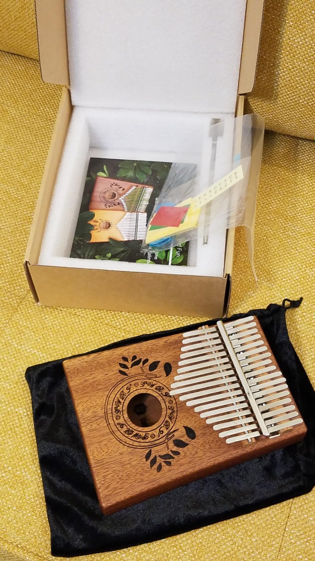 UNOKKI 17-Key Kalimba Thumb Piano - Portable Mahogany Percussion Mbira Instrument - Beginner Tuning Set, Music Instruments for Kids Gifts - Dark Brown customer photo 2