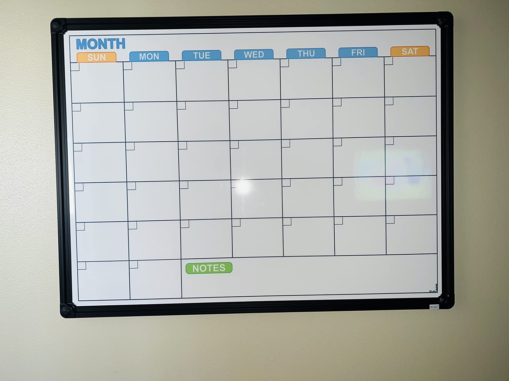 Magnetic Dry Erase Calendar Whiteboard, 4 Month White Board Planner 36 X 24 Inch, Black Aluminum Frame Wall Mounted Board for Office Home and School customer photo 1