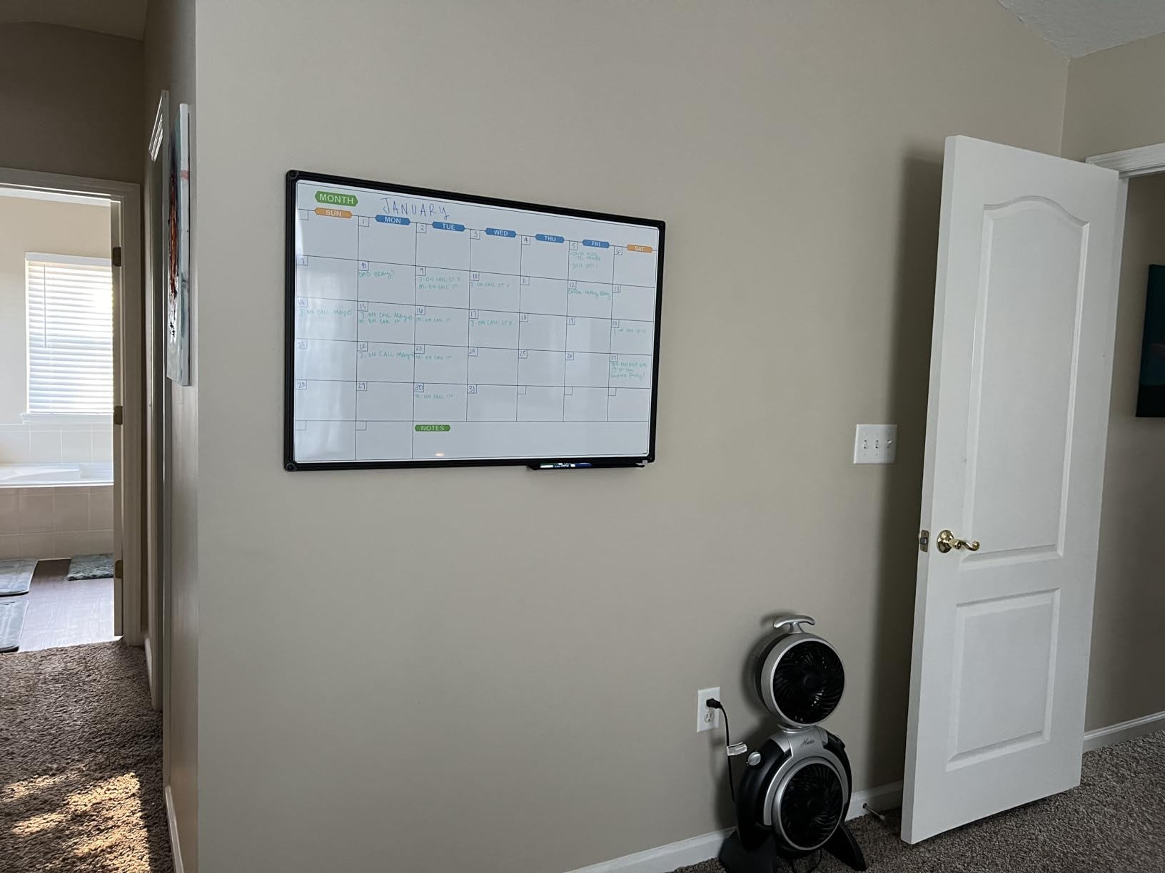Magnetic Dry Erase Calendar Whiteboard, 4 Month White Board Planner 36 X 24 Inch, Black Aluminum Frame Wall Mounted Board for Office Home and School customer photo 2