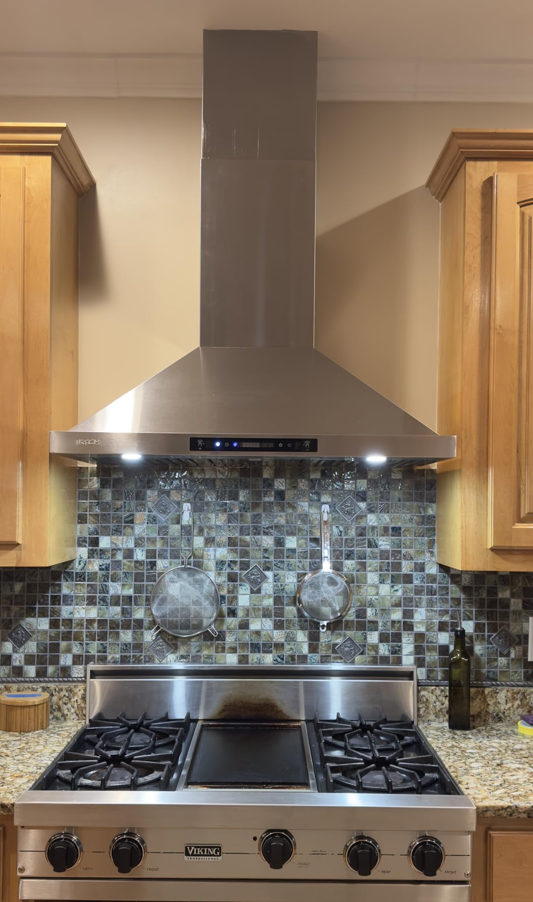IKTCH 30-inch Wall Mount Range Hood 900 CFM Ducted/Ductless Convertible, Kitchen Chimney Vent Stainless Steel with Gesture Sensing & Touch Control Switch Panel, 2 Pcs Adjustable Lights(IKP02-30'') customer photo 2