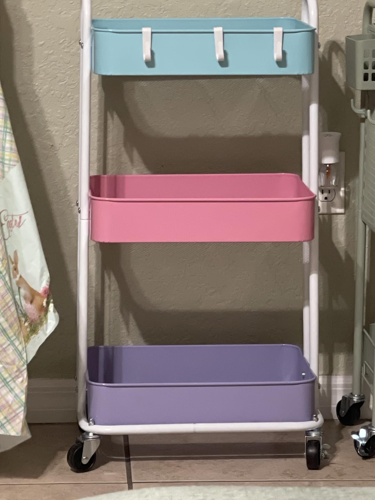 Simple Houseware 3-Tier Heavy Duty Metal Utility Rolling Cart, Black customer photo 2