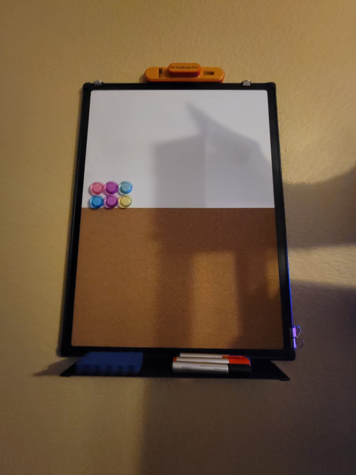 Maxtek Black Whiteboard and Cork Board Combo 24 x 18 in, Wall Mounted | Magnetic Dry Erase Board And Cork Bulletin Board, Message Memo Board For Home, Office And Classroom customer photo 1