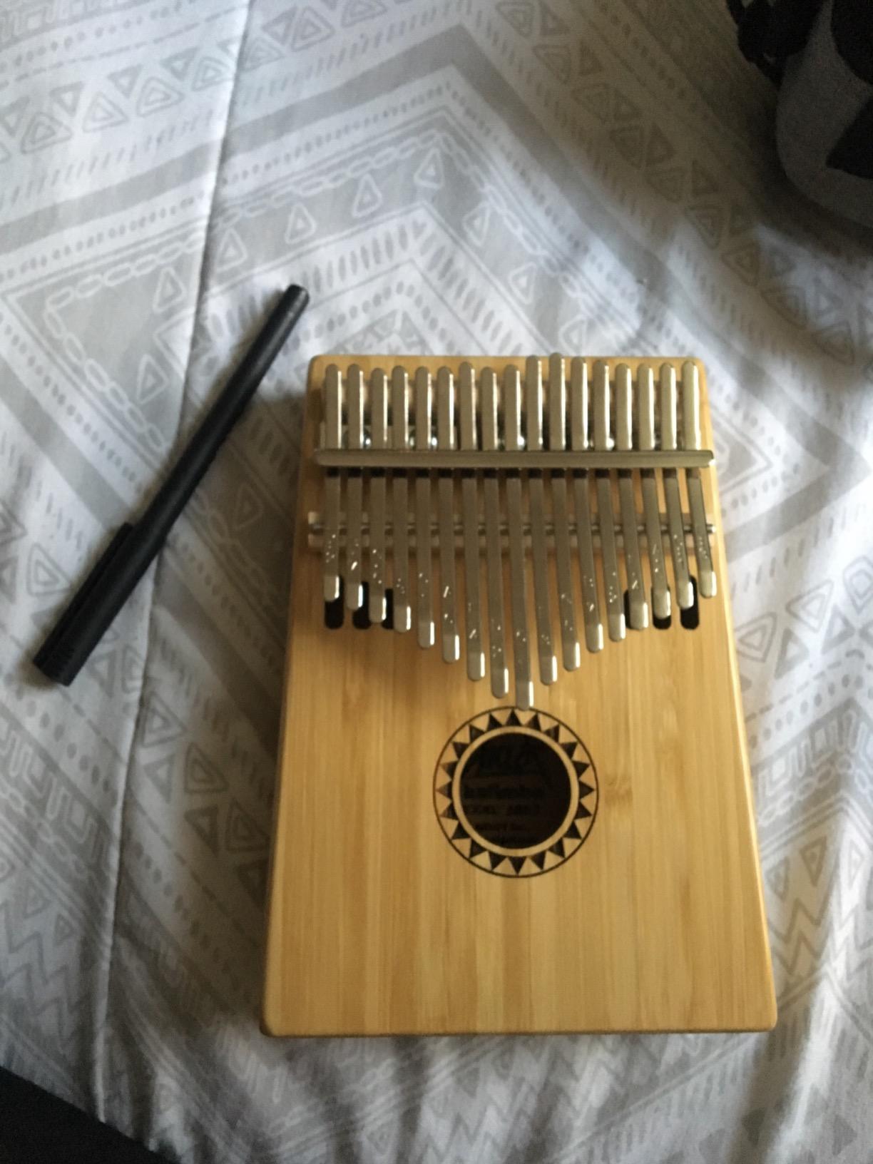 Kalimba Thumb Piano, AKLOT 17 Keys Transparent Acrylic Cat Note Carved Starter Finger Piano with Kalimba Case Tune Hammer Study Booklet Stickers customer photo 1