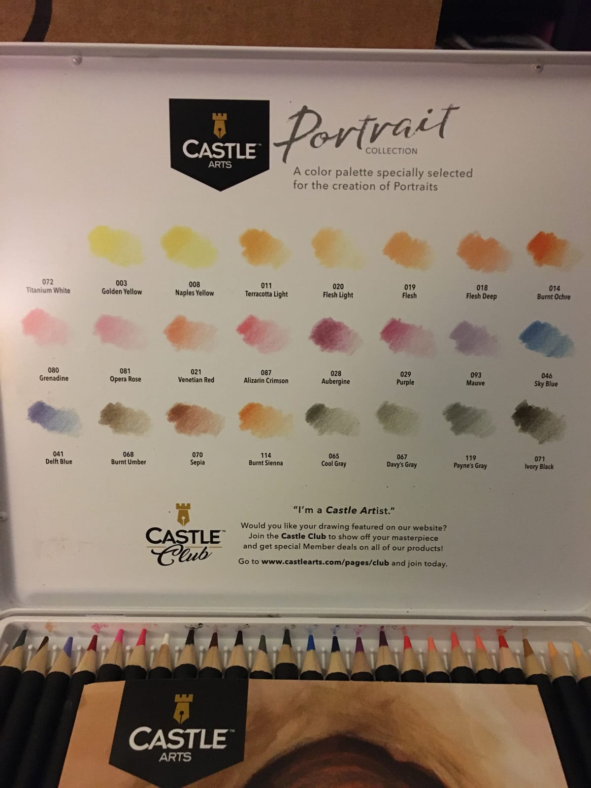 Castle Art Supplies 24 Colored Pencil Set - Botanical Art Palette | Artist colored pencils set with quality, smooth cores - superior blending and layering performance, presentation tin box customer photo 1