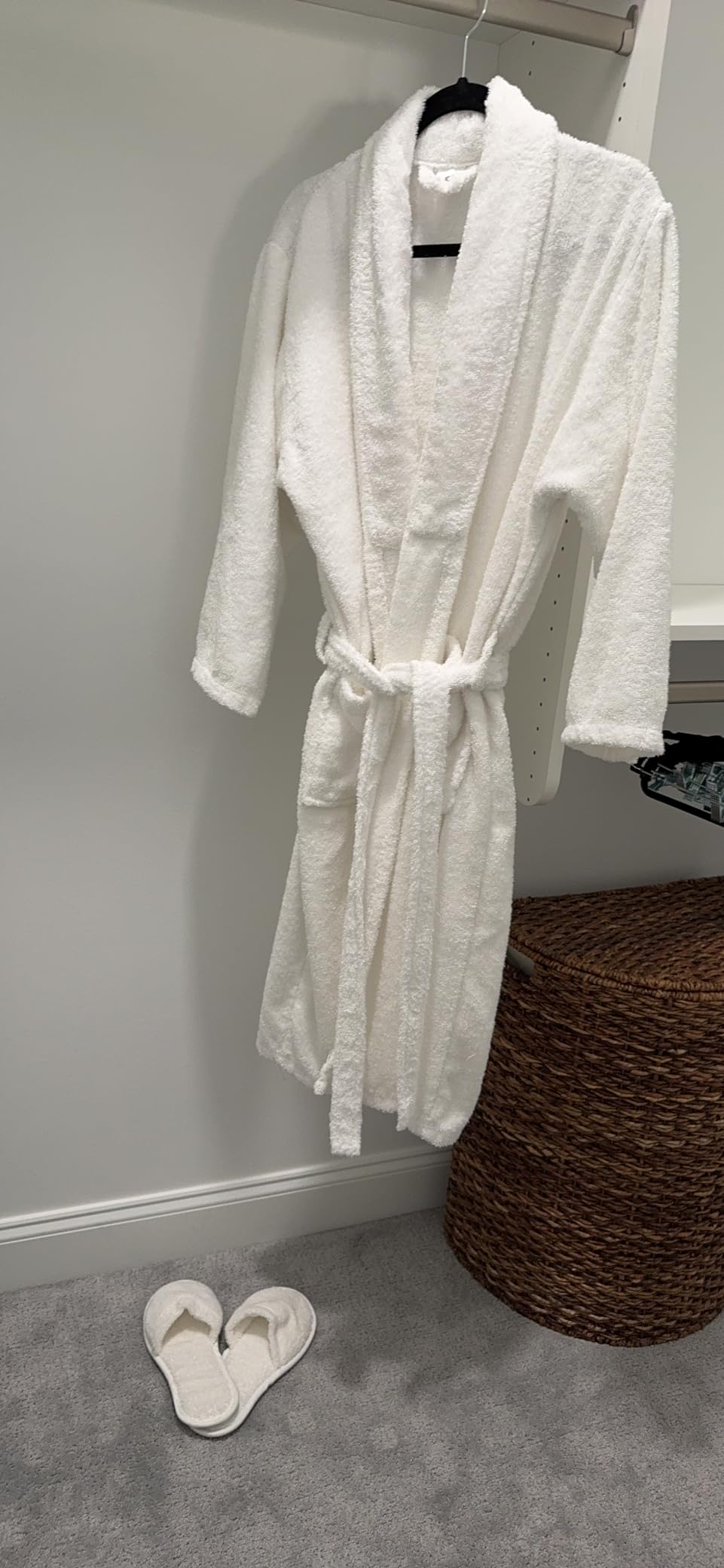BIOLINEN 100% Cotton Terry Shawl Collar Bathrobe with Slippers customer photo 1