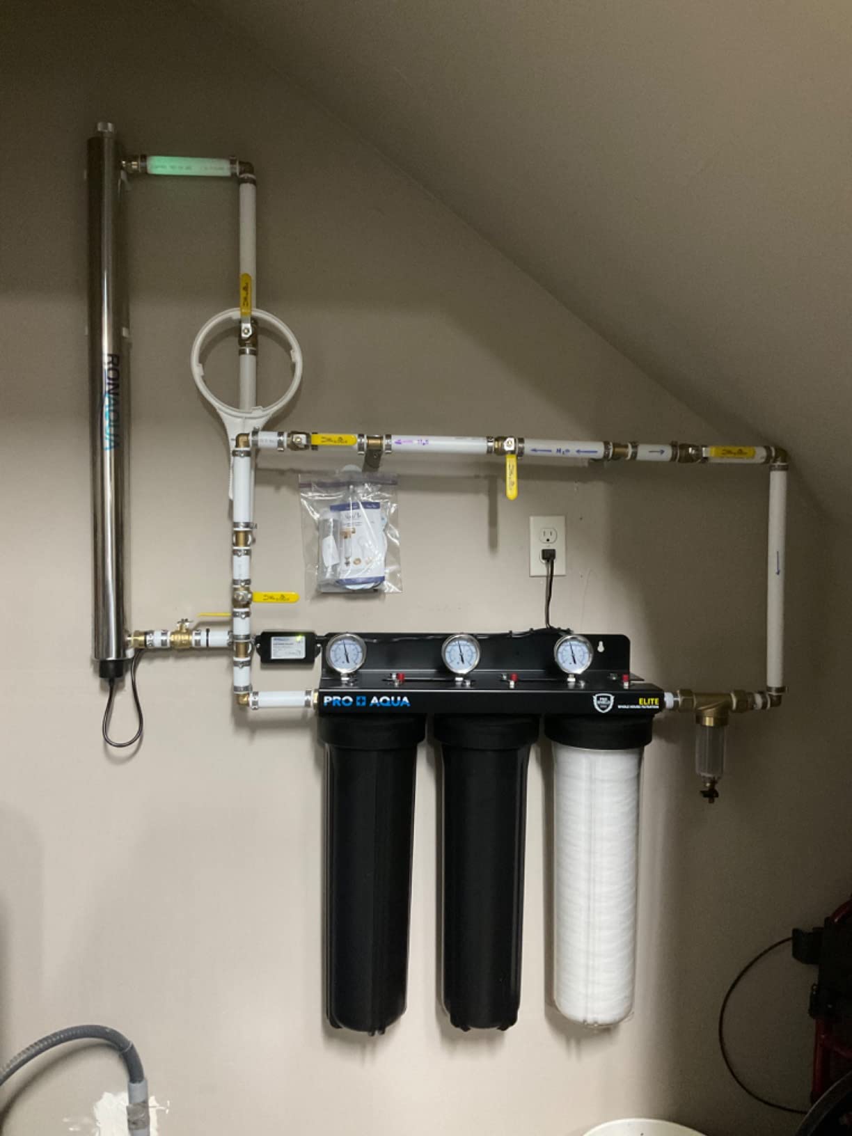 PRO+AQUA Elite Series GEN2 PRO-100-E 3-Stage Whole House Water Filtration System for City & Well Water with Pressure Gauges | Reduces Contaminants, Sediment, Chemicals, Heavy Metals, with 1” Ports customer photo 2
