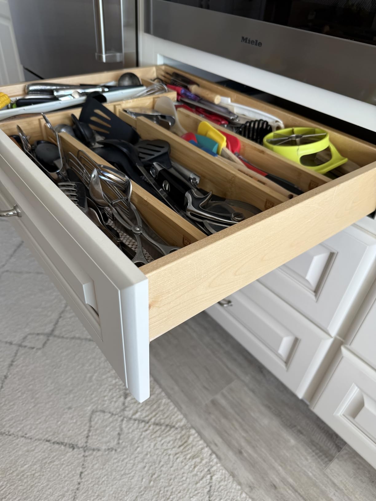Bamboo Drawer Dividers Organizers, Adjustable Drawer Separator Splitters, 17-22 Inches Expandable Drawer Divider Organizer for Large Utensils, Kitchen, Bedroom, Dresser & Office Drawers 4-Pack customer photo 2