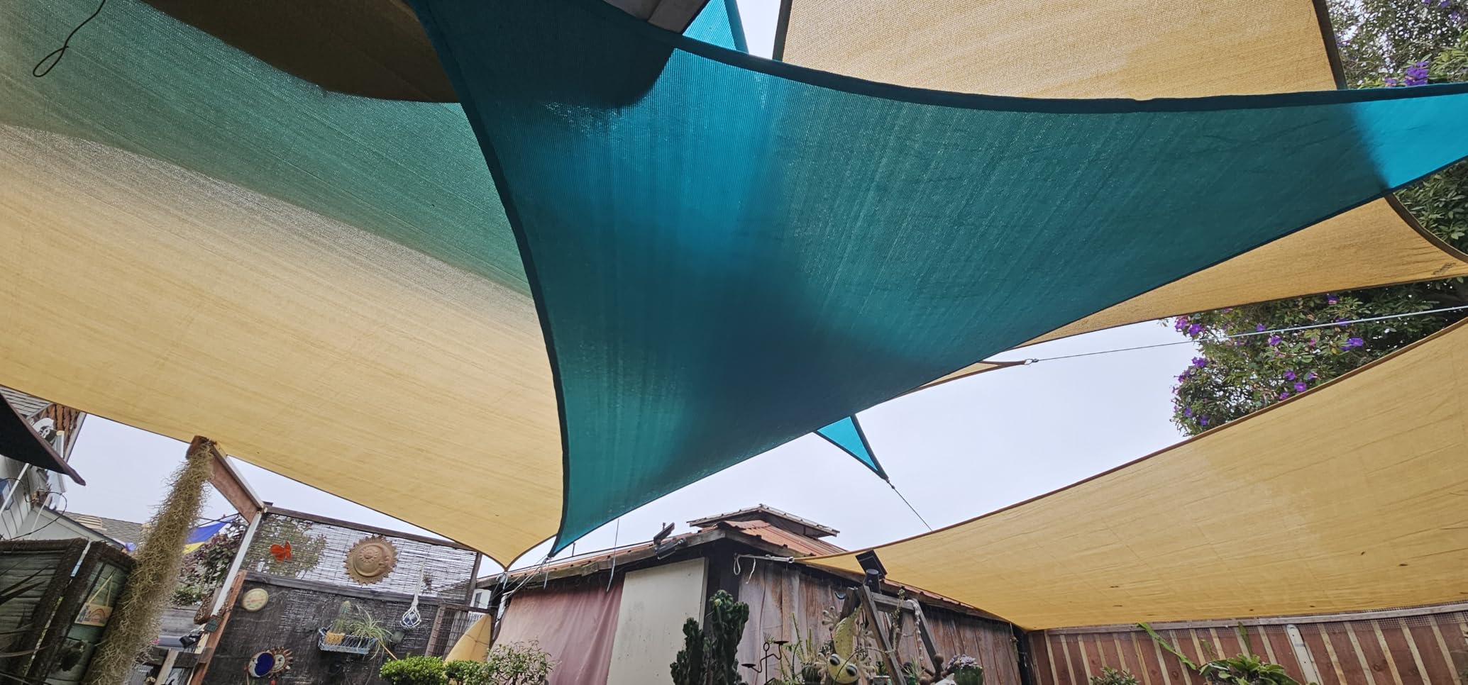 12' x 12' Sun Shade Sails Square Canopy, Sand UV Block Cover for Outdoor Patio Garden Yard | Curved Edged, Commercial Grade 185GSM, Permeable Sunshade, Outdoor Canopy for Deck, Backyard, Patio, Custom Size Available customer photo 2